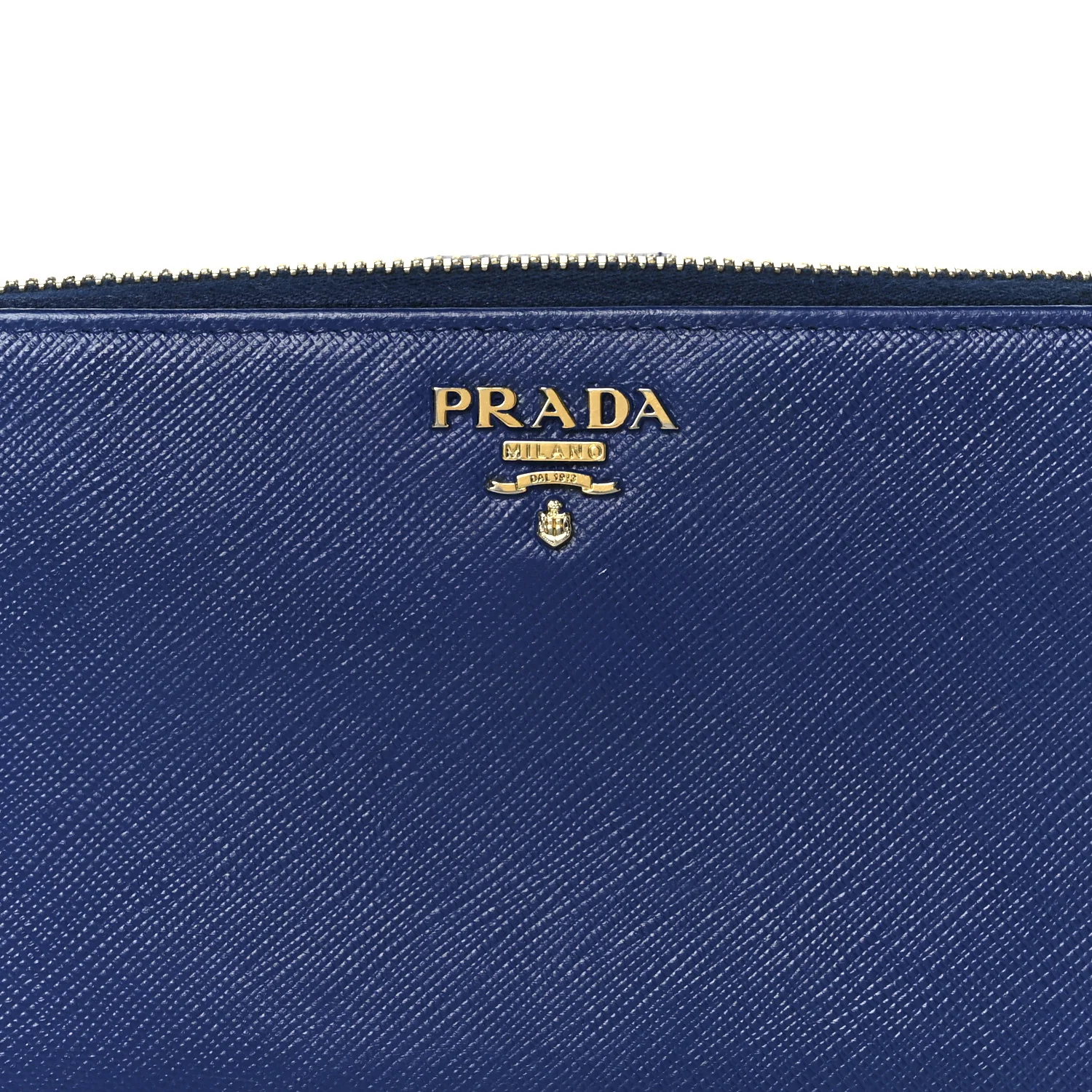 Saffiano Metal Zip Around Wallet Blue - Image 8