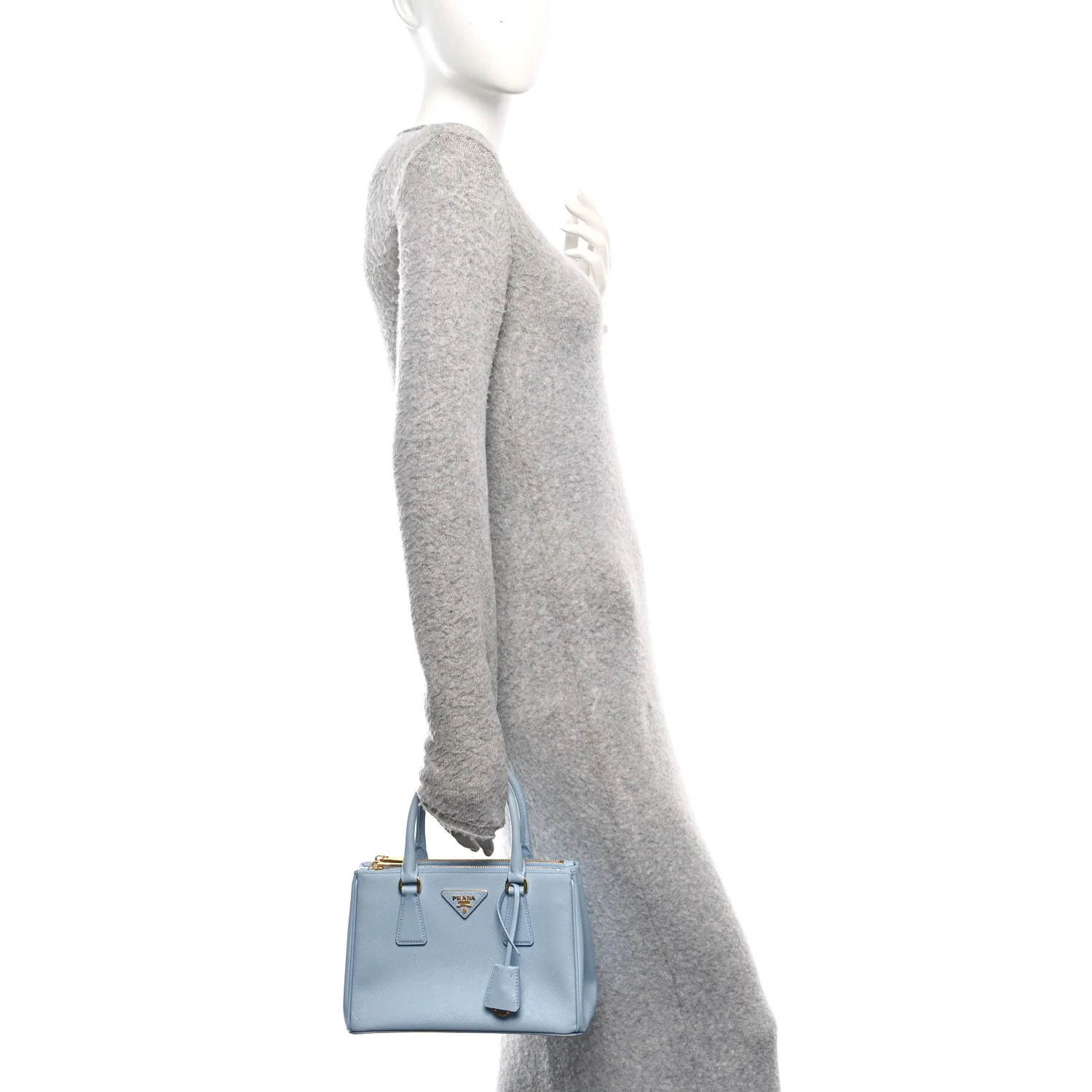 Saffiano Micro Galleria Double Zip Tote Astrale - Image 2