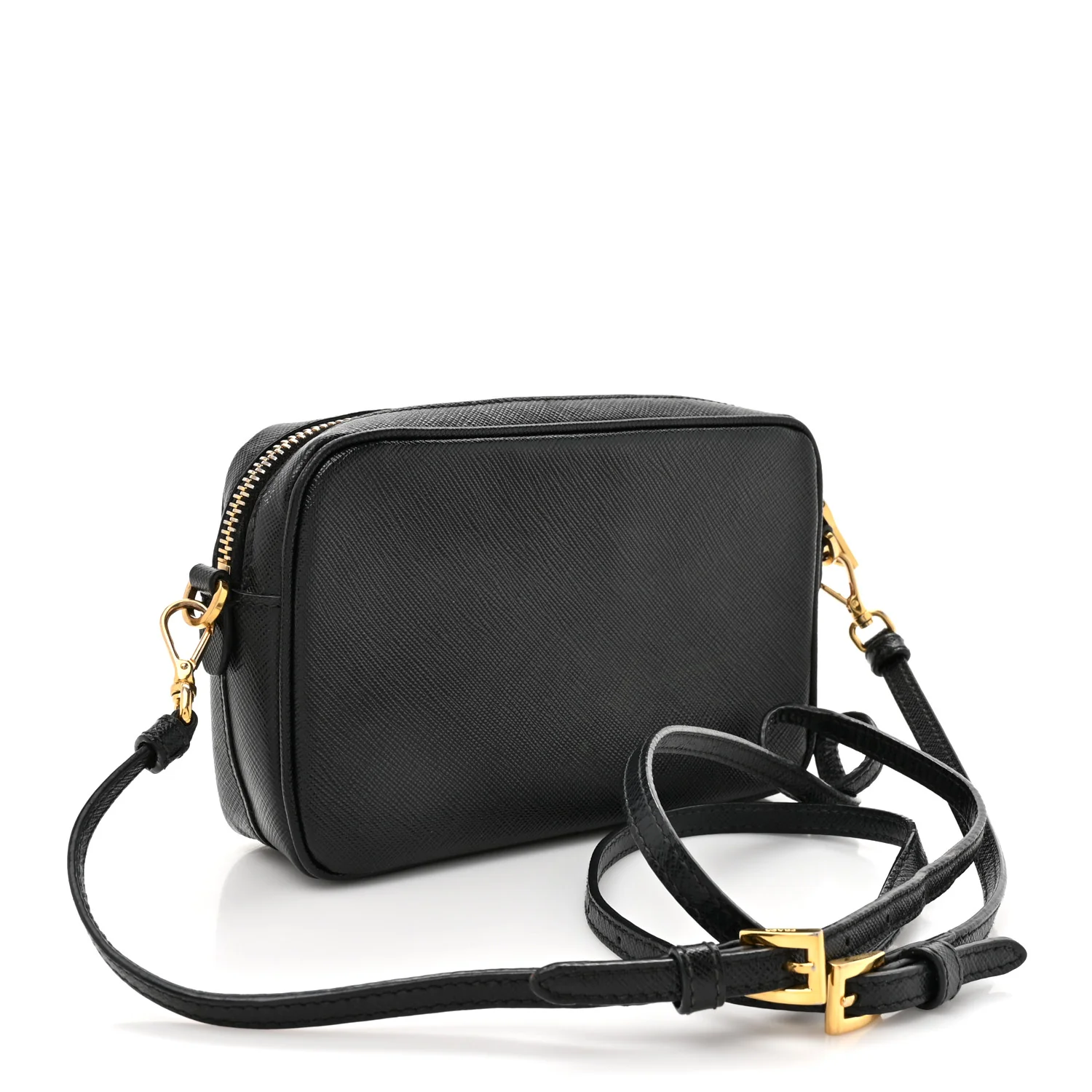 Saffiano Mini Camera Crossbody Bag Black - Image 3
