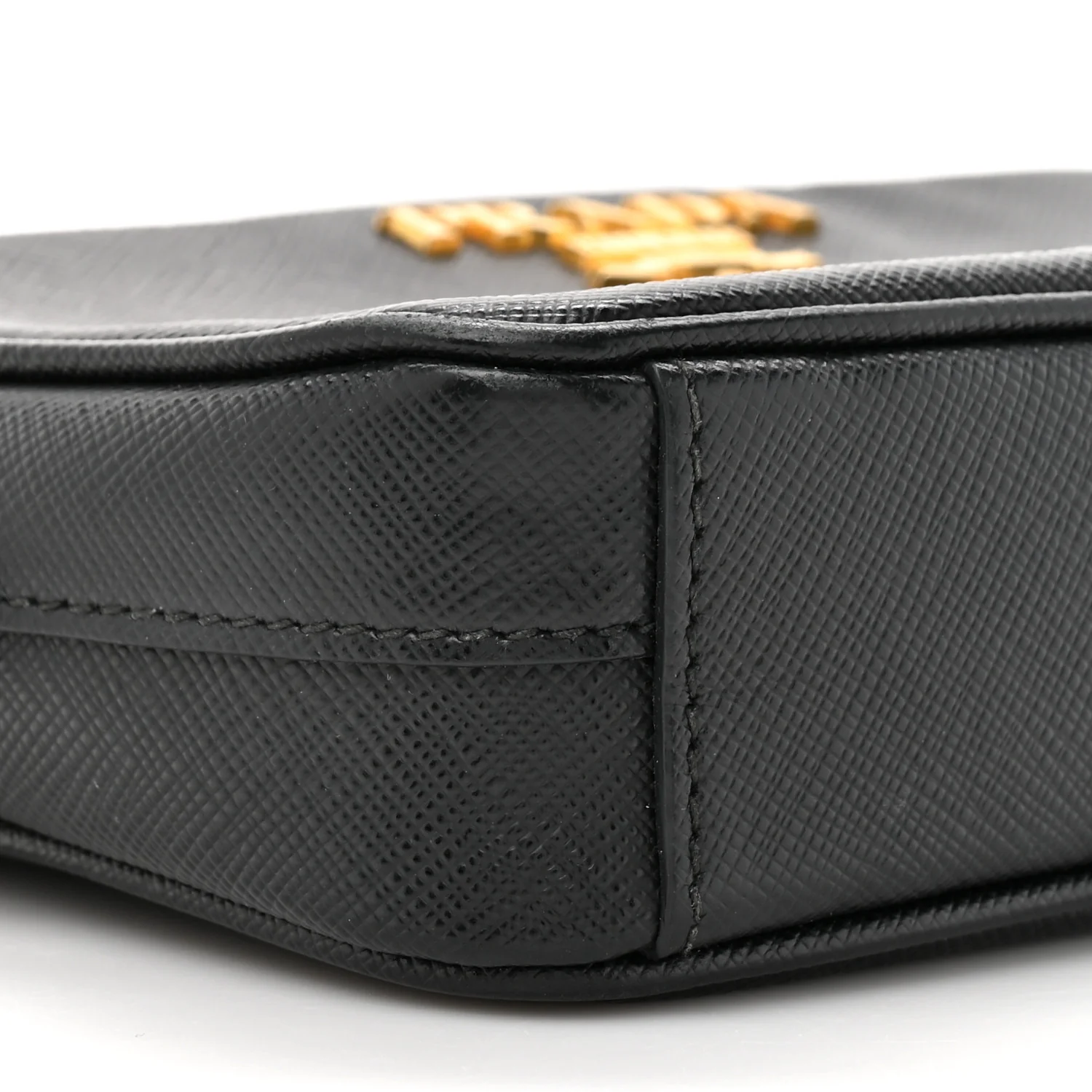 Saffiano Mini Camera Crossbody Bag Black - Image 9