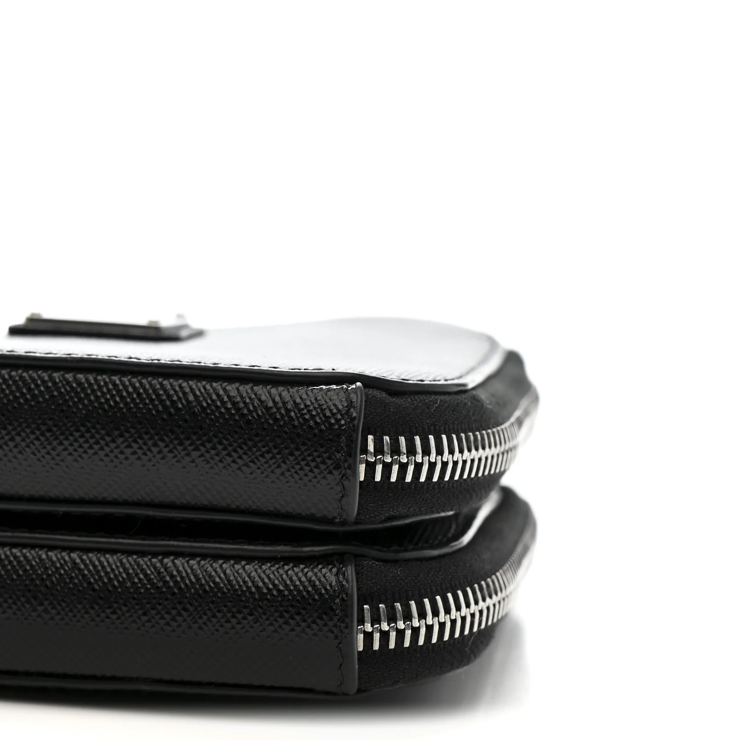 Saffiano Mini Triangle Crossbody Pouch Black - Image 11