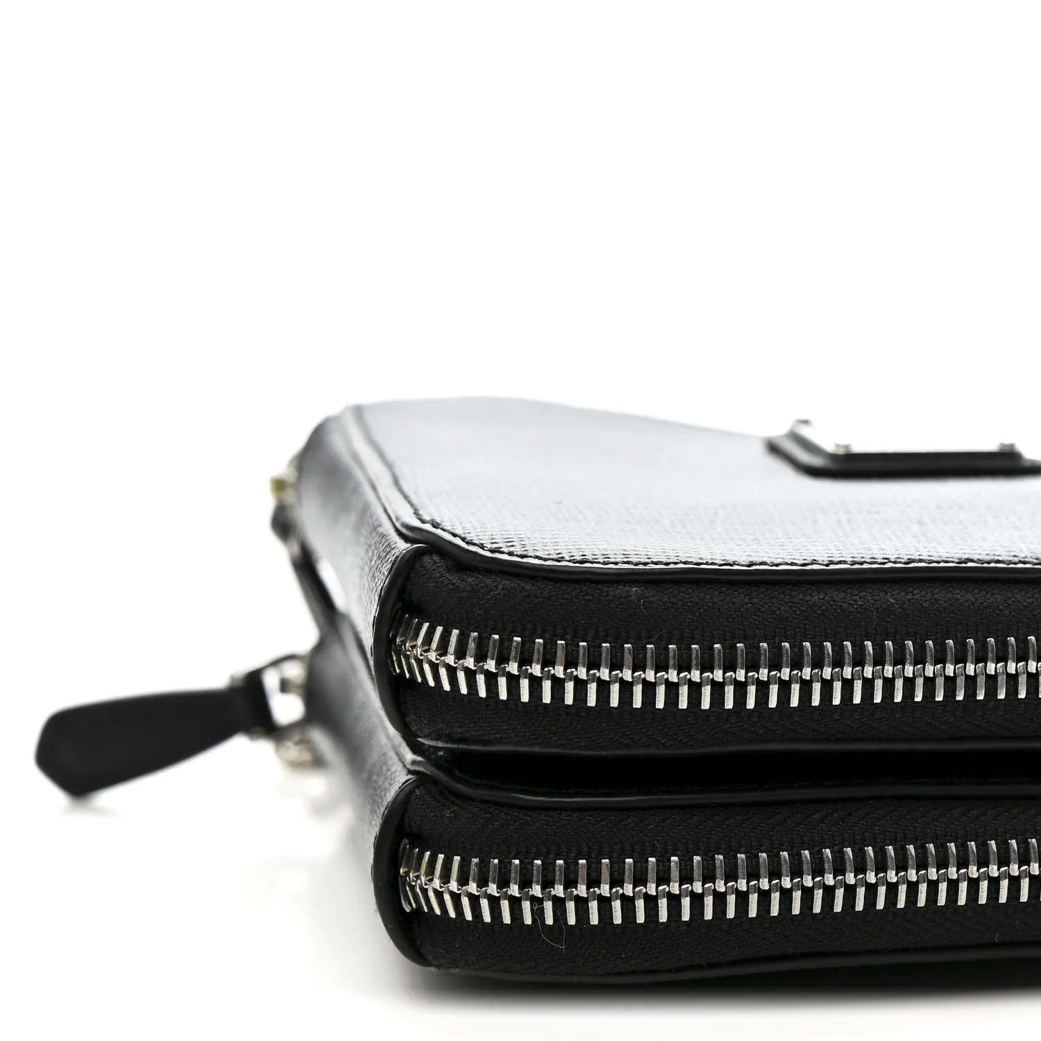 Saffiano Mini Triangle Crossbody Pouch Black - Image 12