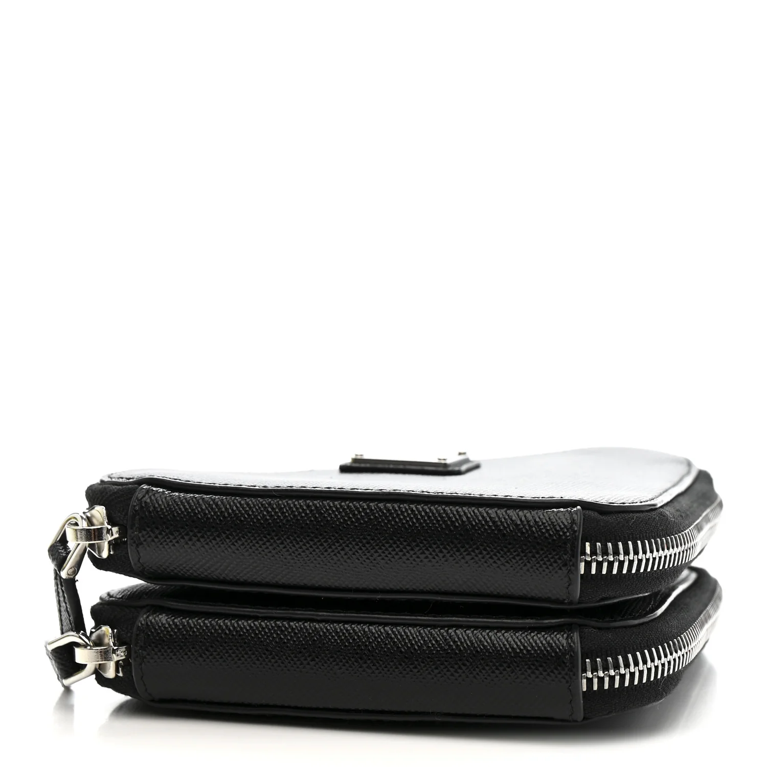 Saffiano Mini Triangle Crossbody Pouch Black - Image 4