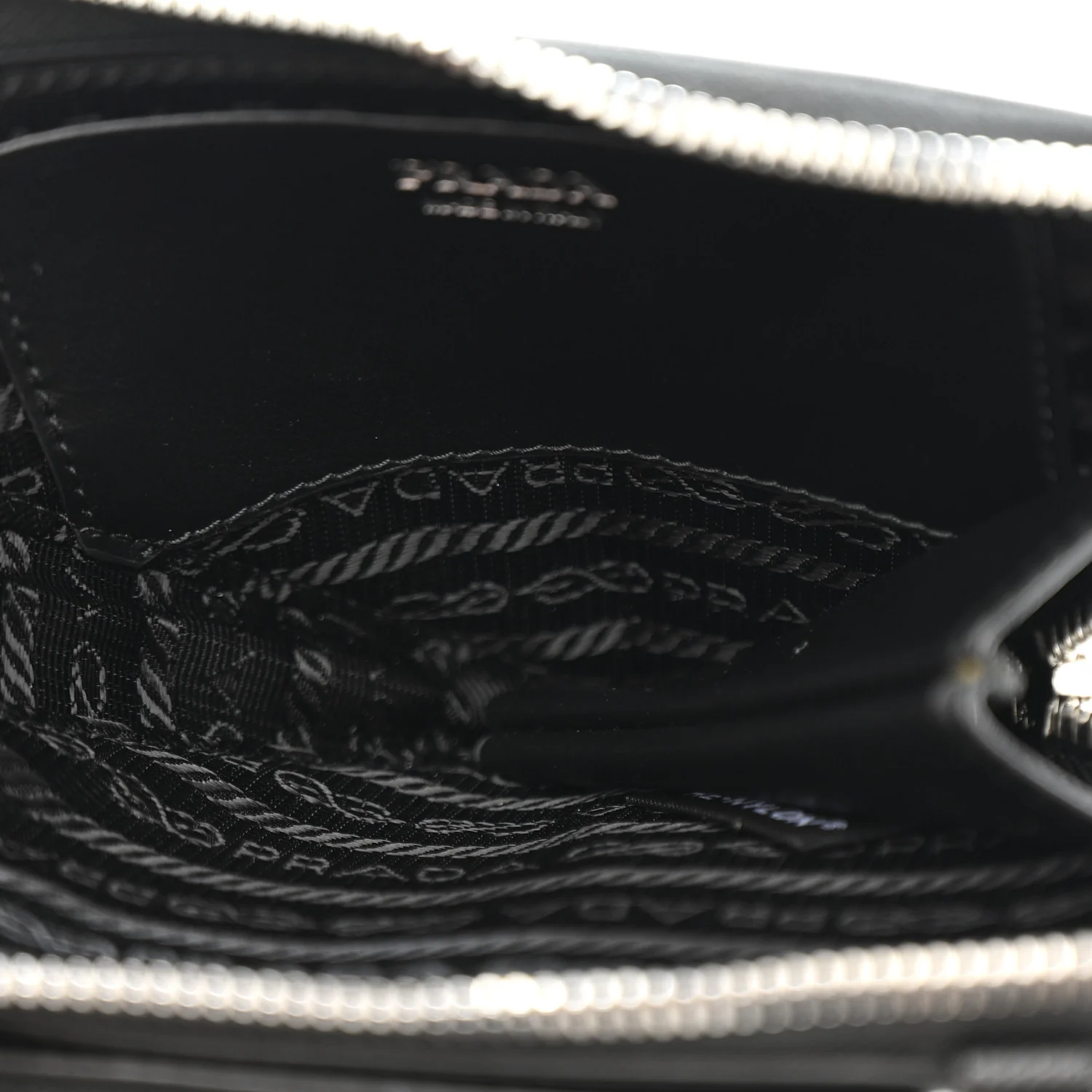 Saffiano Mini Triangle Crossbody Pouch Black - Image 6