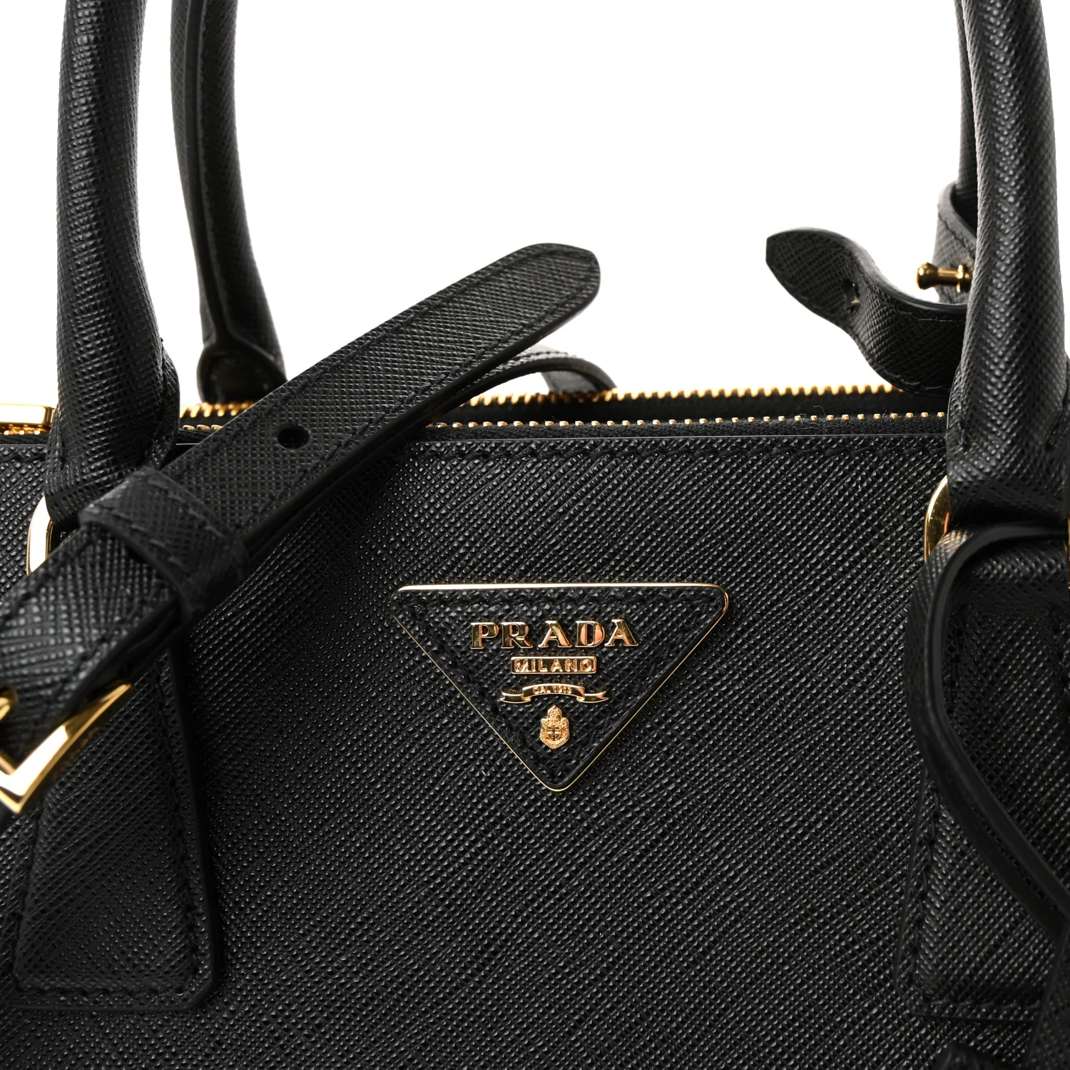 Saffiano Small Galleria Double Zip Tote Black - Image 7