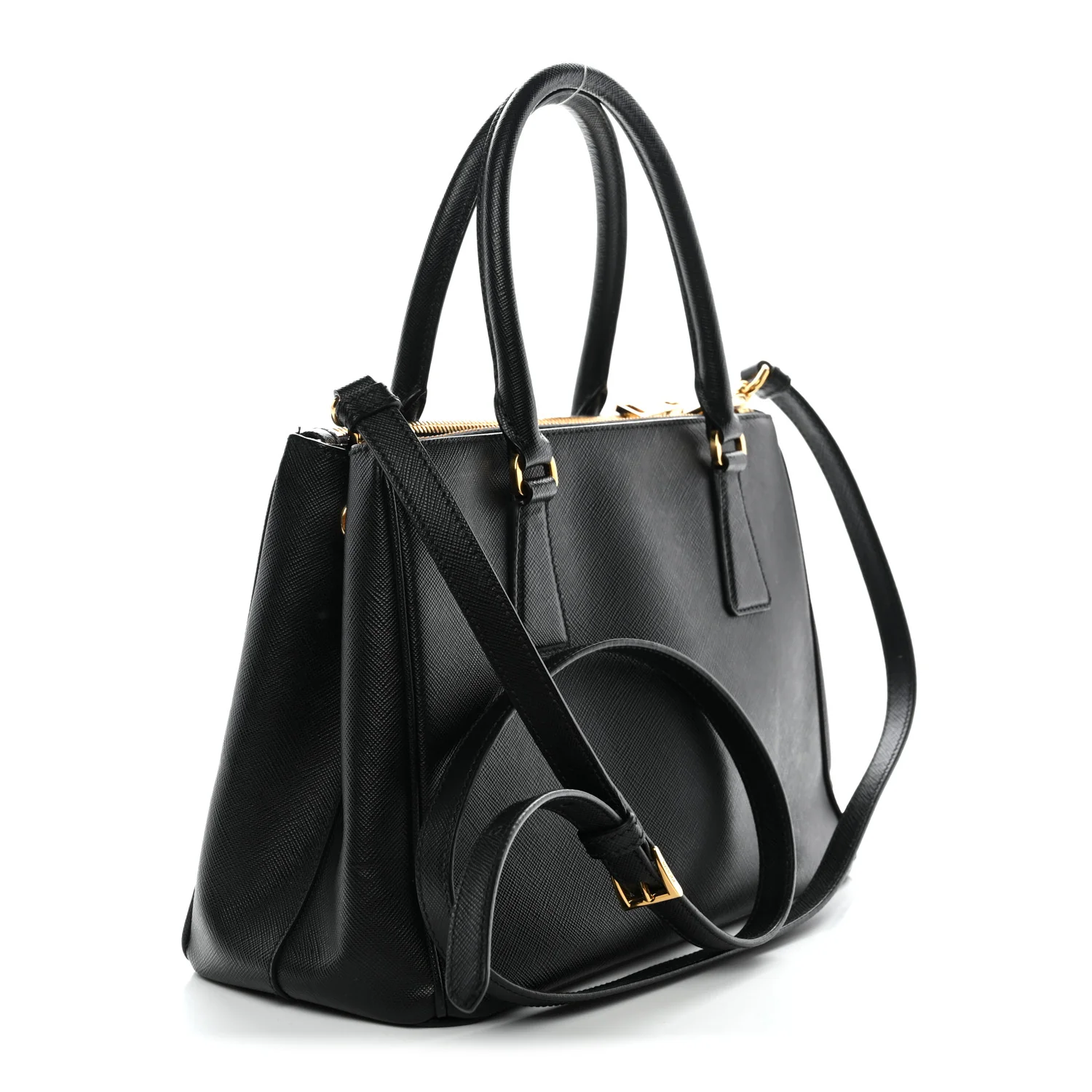 Saffiano Small Galleria Double Zip Tote Black - Image 3