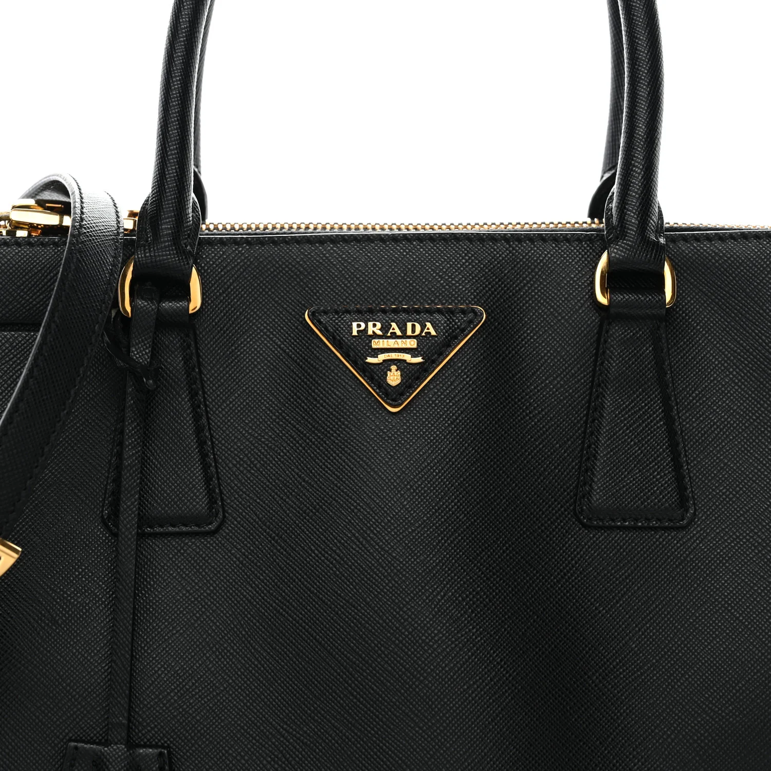 Saffiano Small Galleria Double Zip Tote Black - Image 8