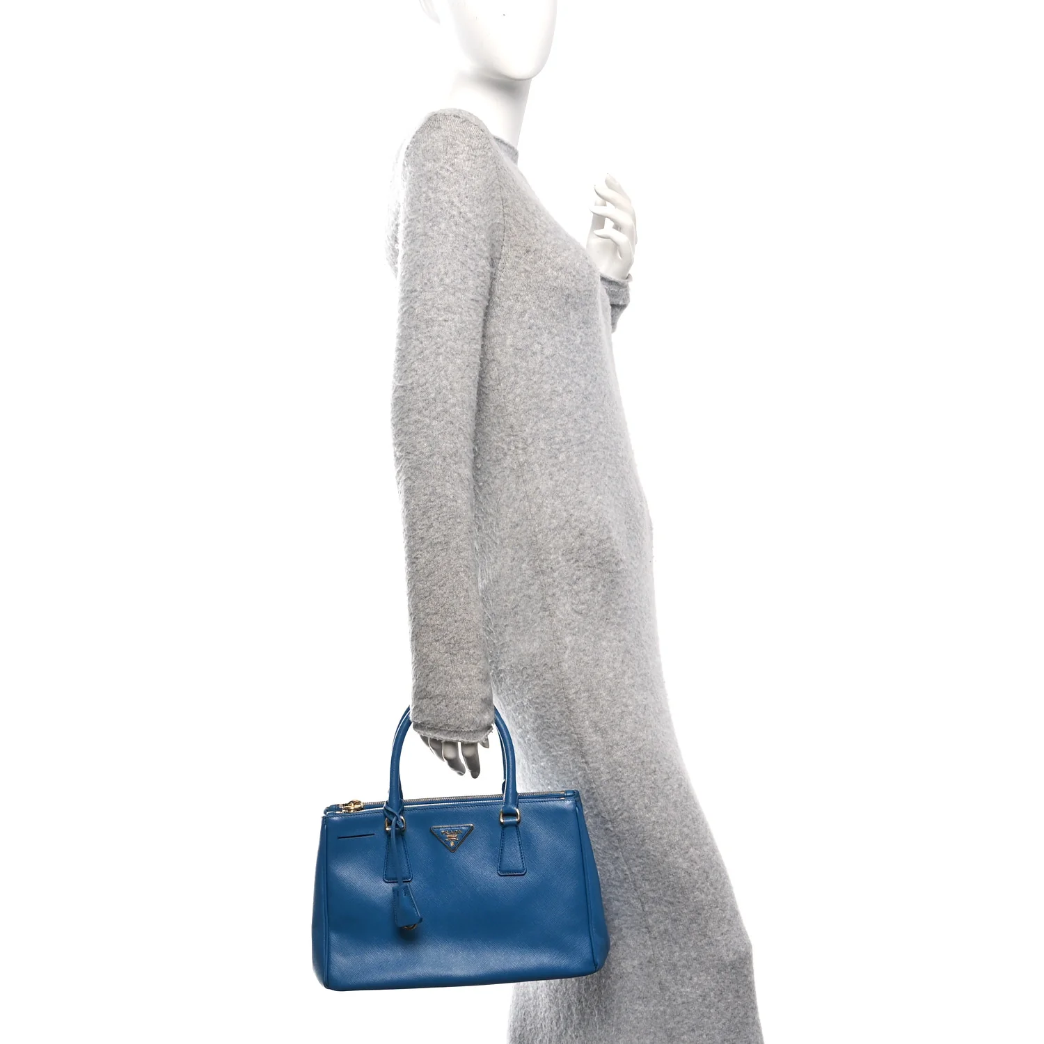 Saffiano Small Galleria Double Zip Tote Bluette - Image 2