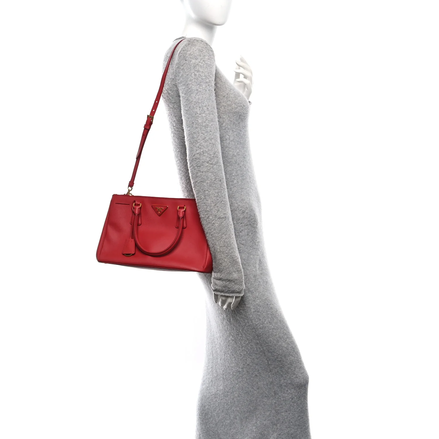 Saffiano Small Galleria Double Zip Tote Fuoco - Image 2