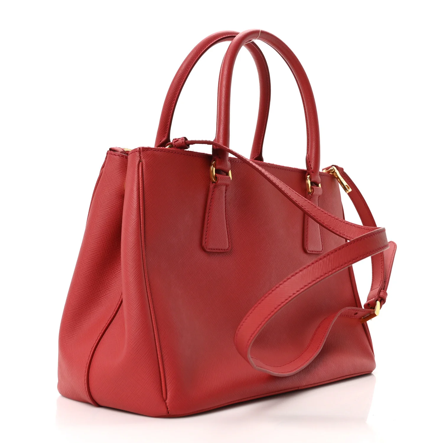 Saffiano Small Galleria Double Zip Tote Fuoco - Image 3