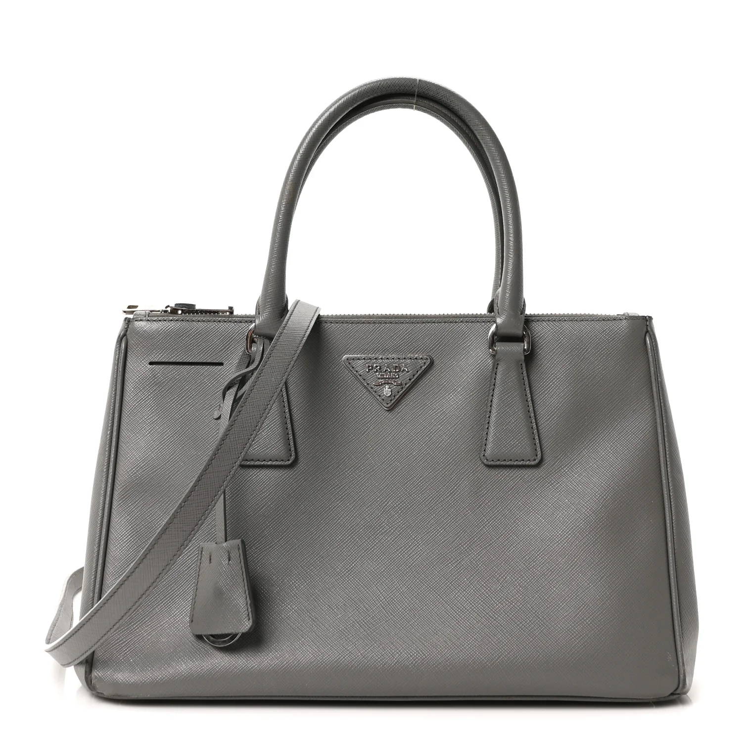 Saffiano Small Galleria Double Zip Tote Marmo