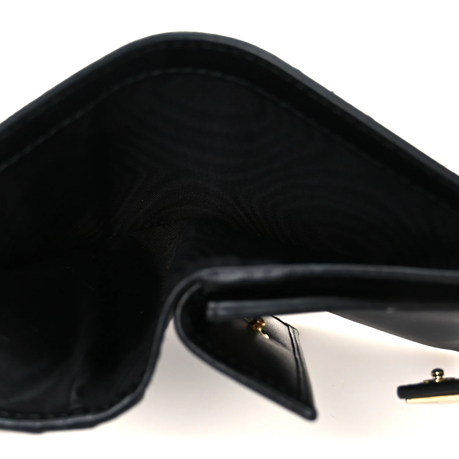 Saffiano Small Triangle Bi-Fold Tab Wallet Black - Image 5