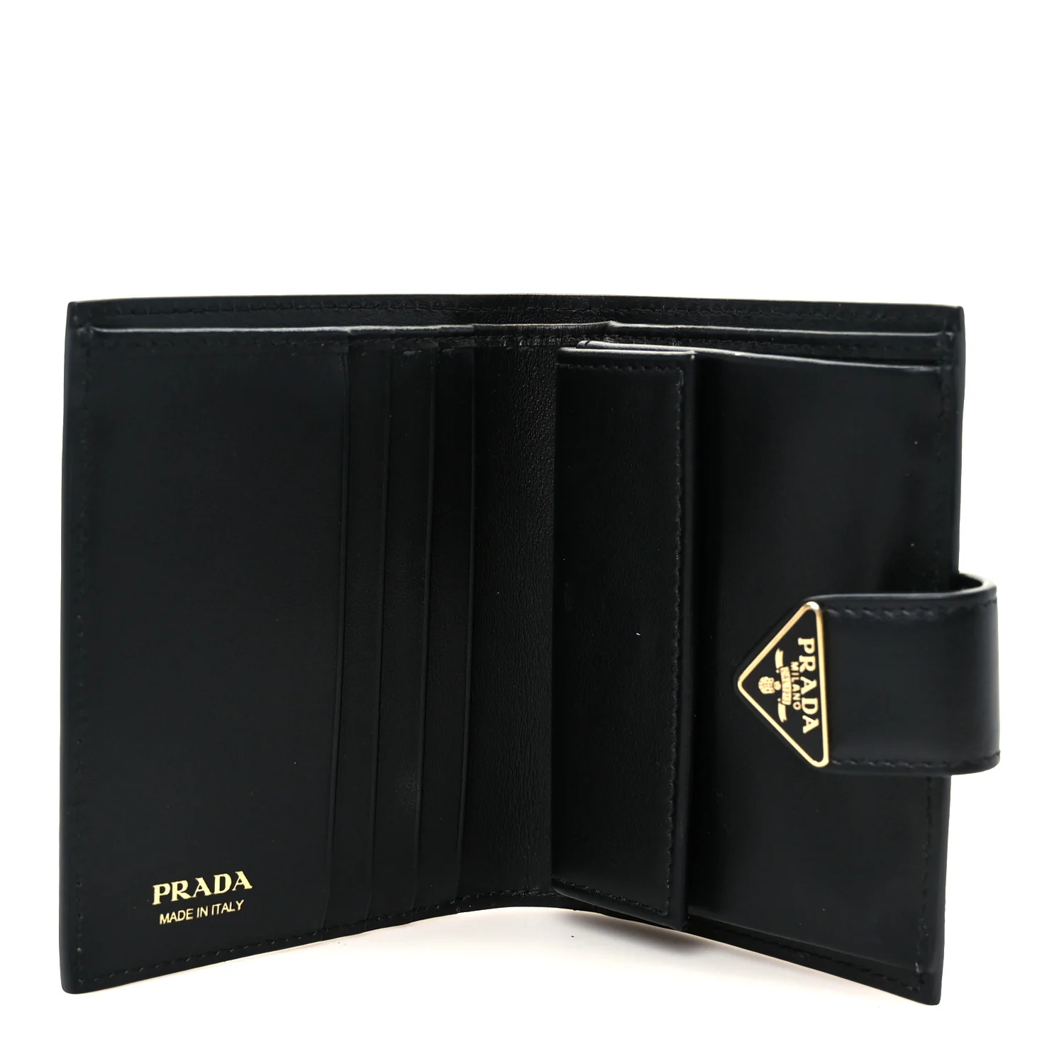 Saffiano Small Triangle Bi-Fold Tab Wallet Black - Image 6