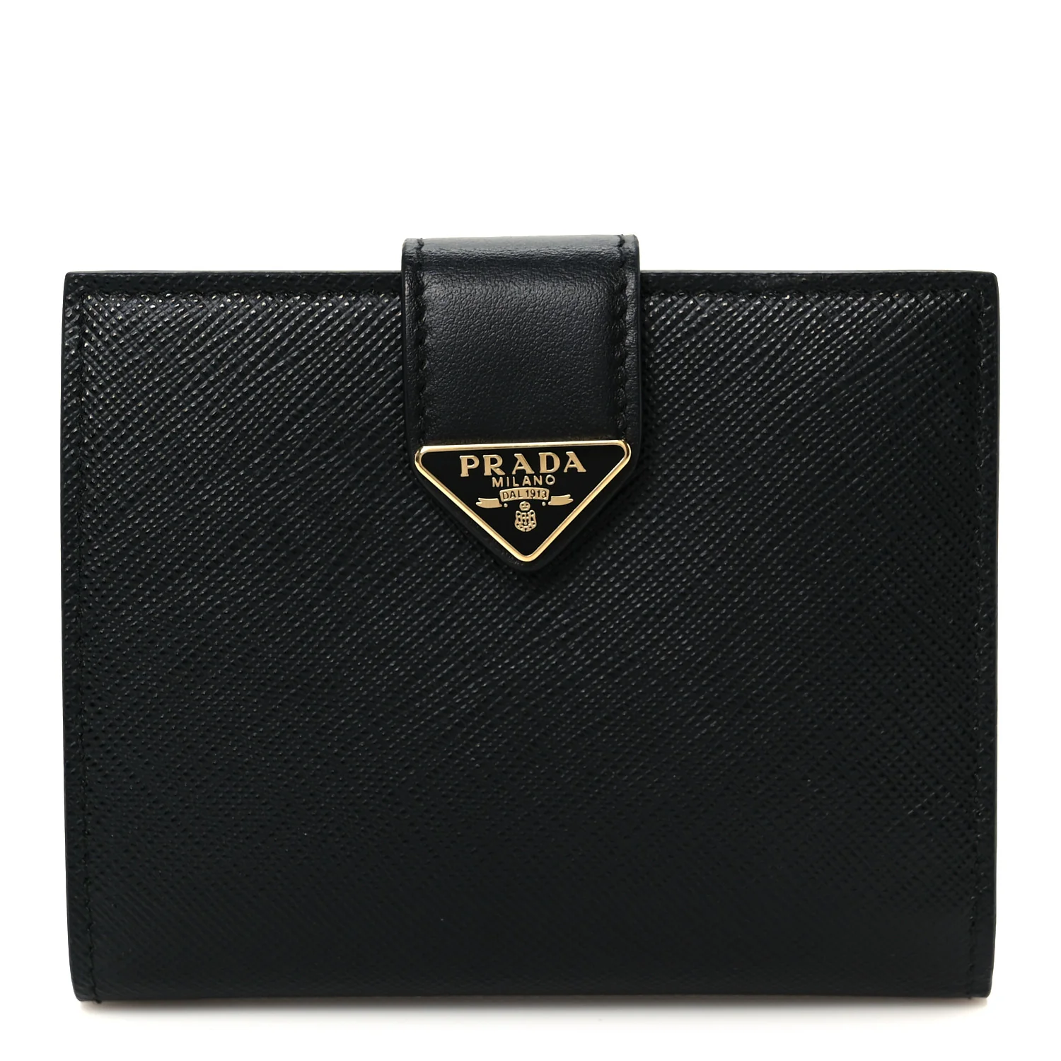 Saffiano Small Triangle Bi-Fold Tab Wallet Black - Image 8
