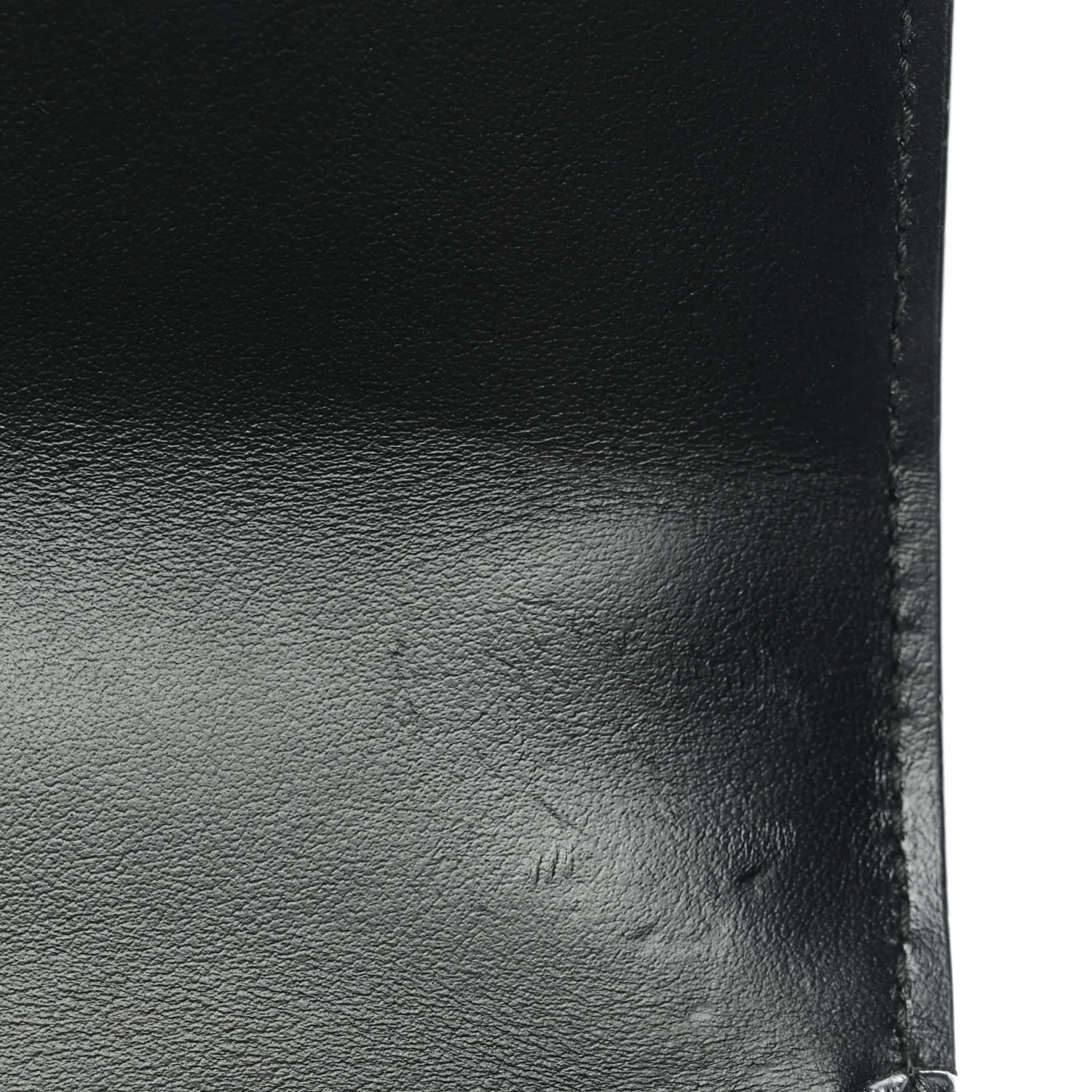 Saffiano Soft Calfskin Metal Triangle Logo Envelope Chain Shoulder Bag Black - Image 11