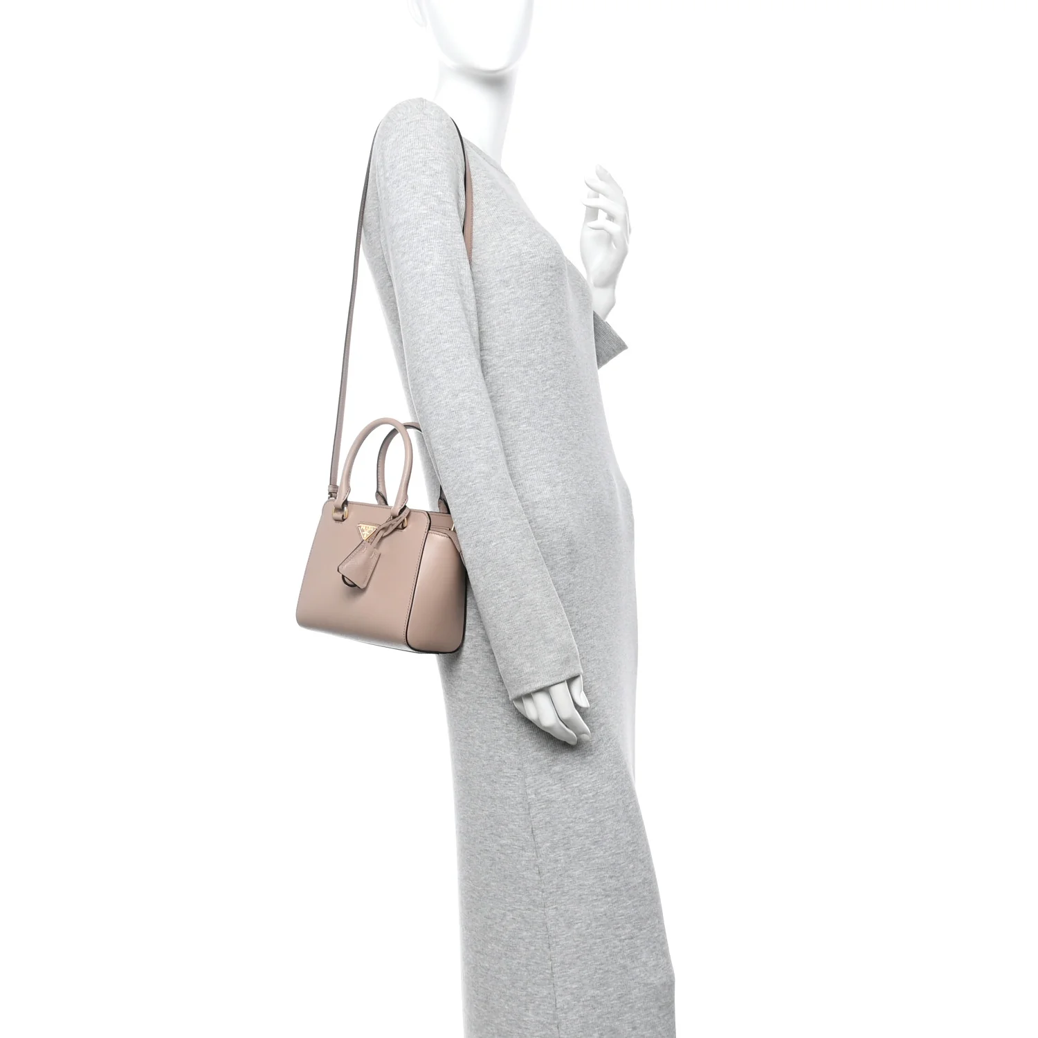 Saffiano Soft Calfskin Mini Zippered Tote Cipria - Image 2