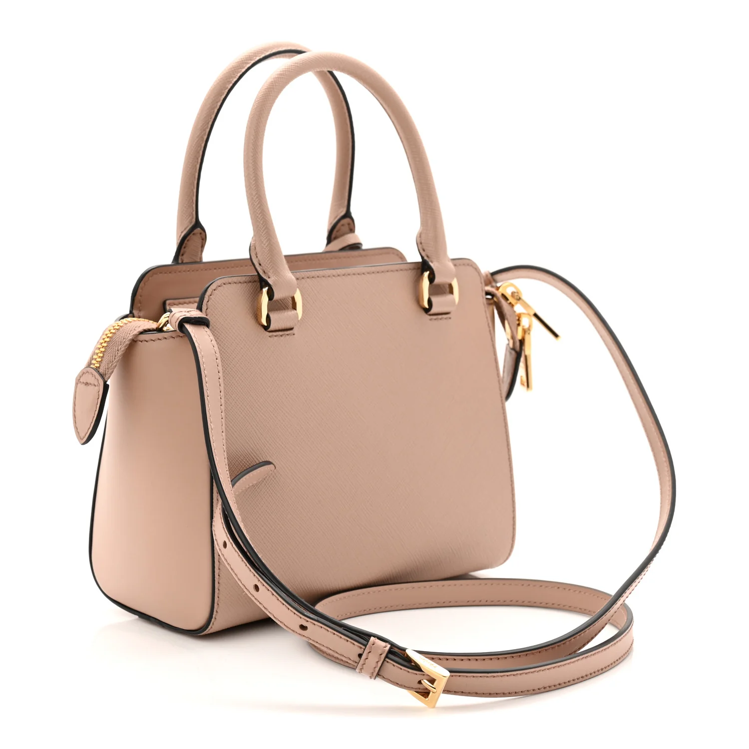 Saffiano Soft Calfskin Mini Zippered Tote Cipria - Image 3