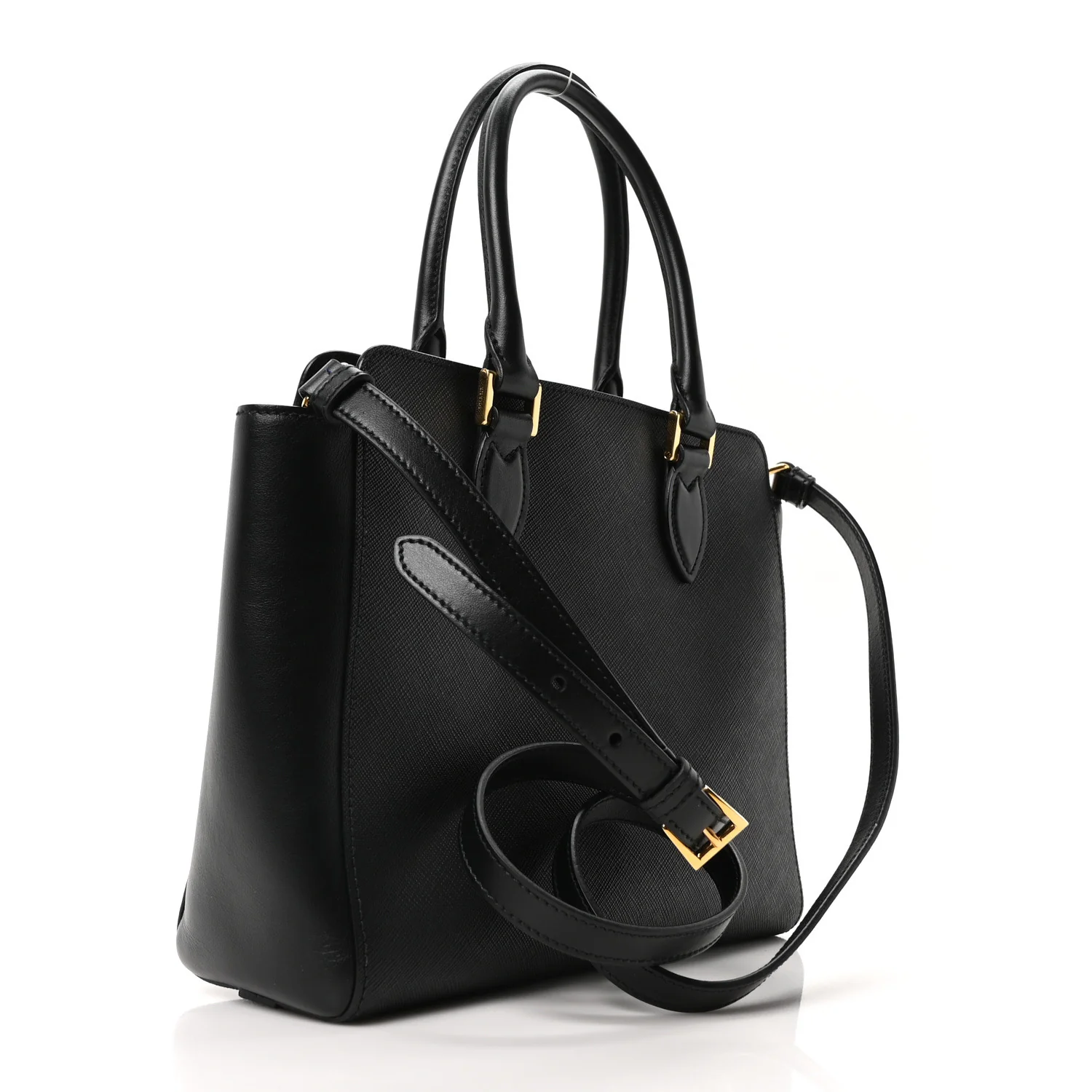 Saffiano Soft Calfskin Small Zippered Tote Black - Image 3