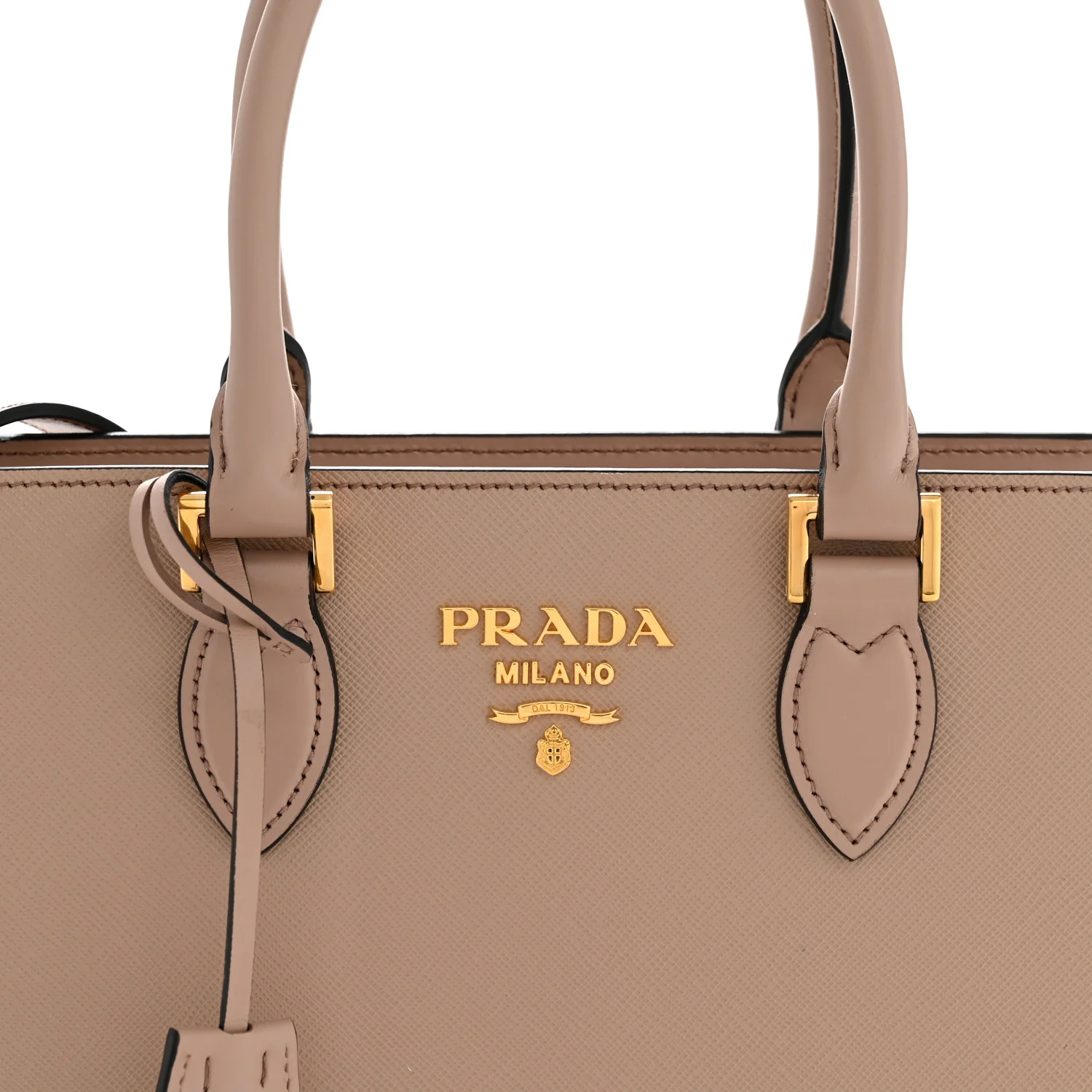 Saffiano Soft Calfskin Small Zippered Tote Cipria - Image 9