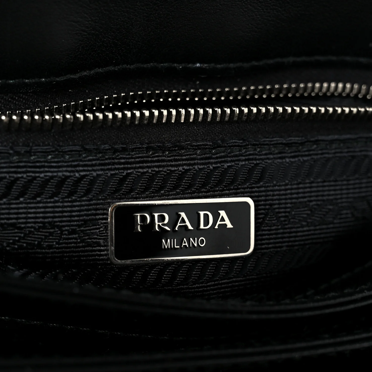 Saffiano Tessuto Nylon Chain Shoulder Bag Black - Image 6
