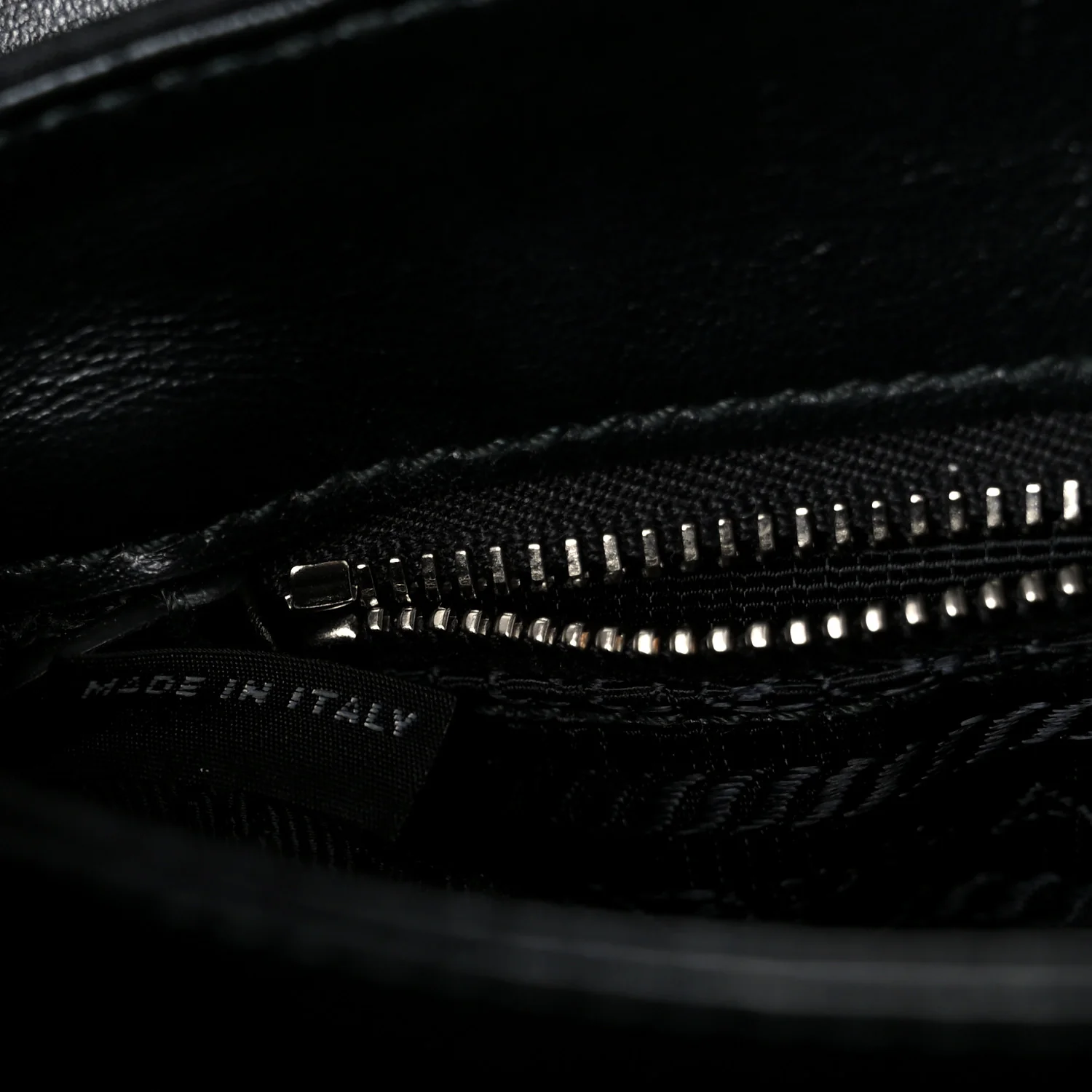 Saffiano Tessuto Nylon Chain Shoulder Bag Black - Image 8