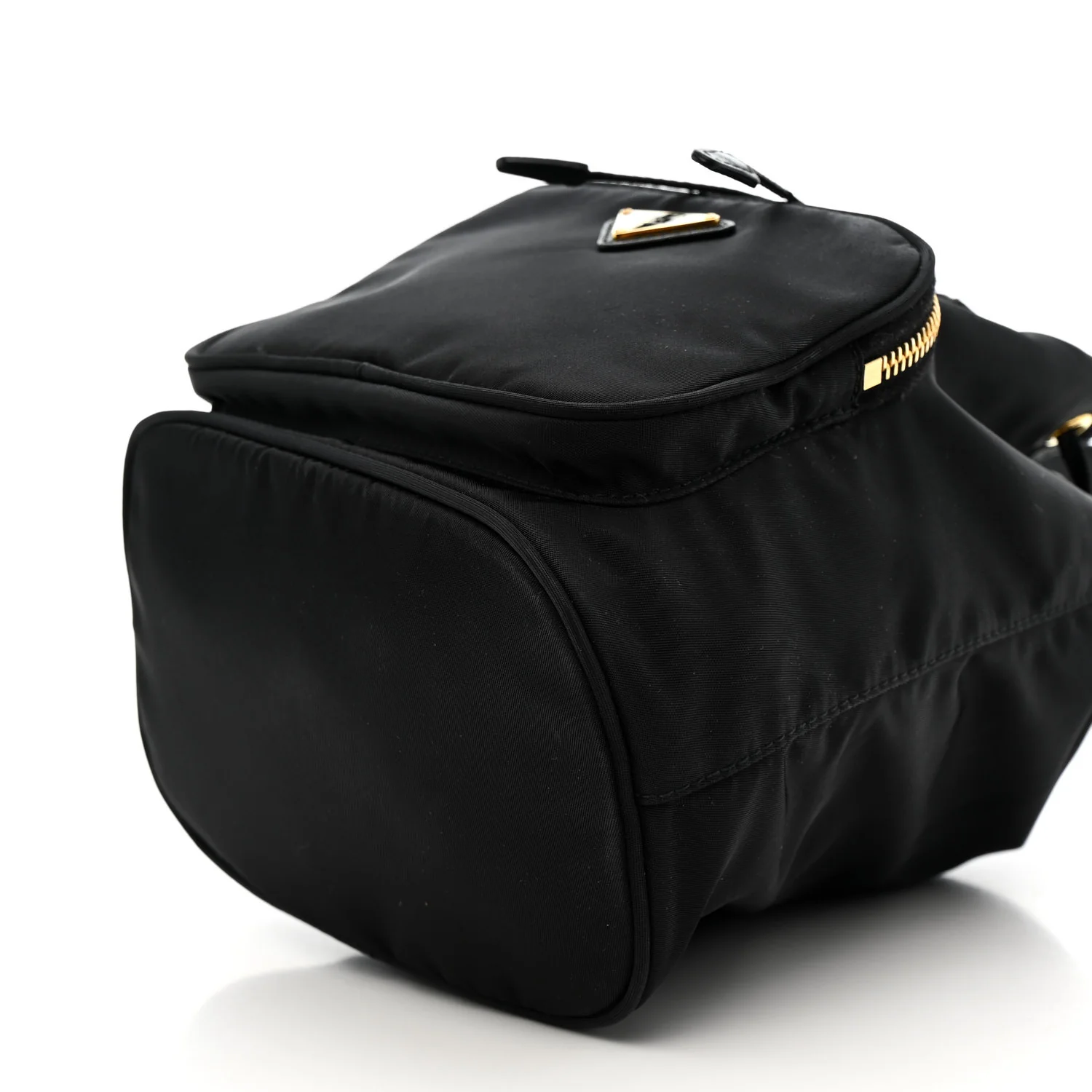 Saffiano Tessuto Nylon Mini Bucket Crossbody Bag Black - Image 9