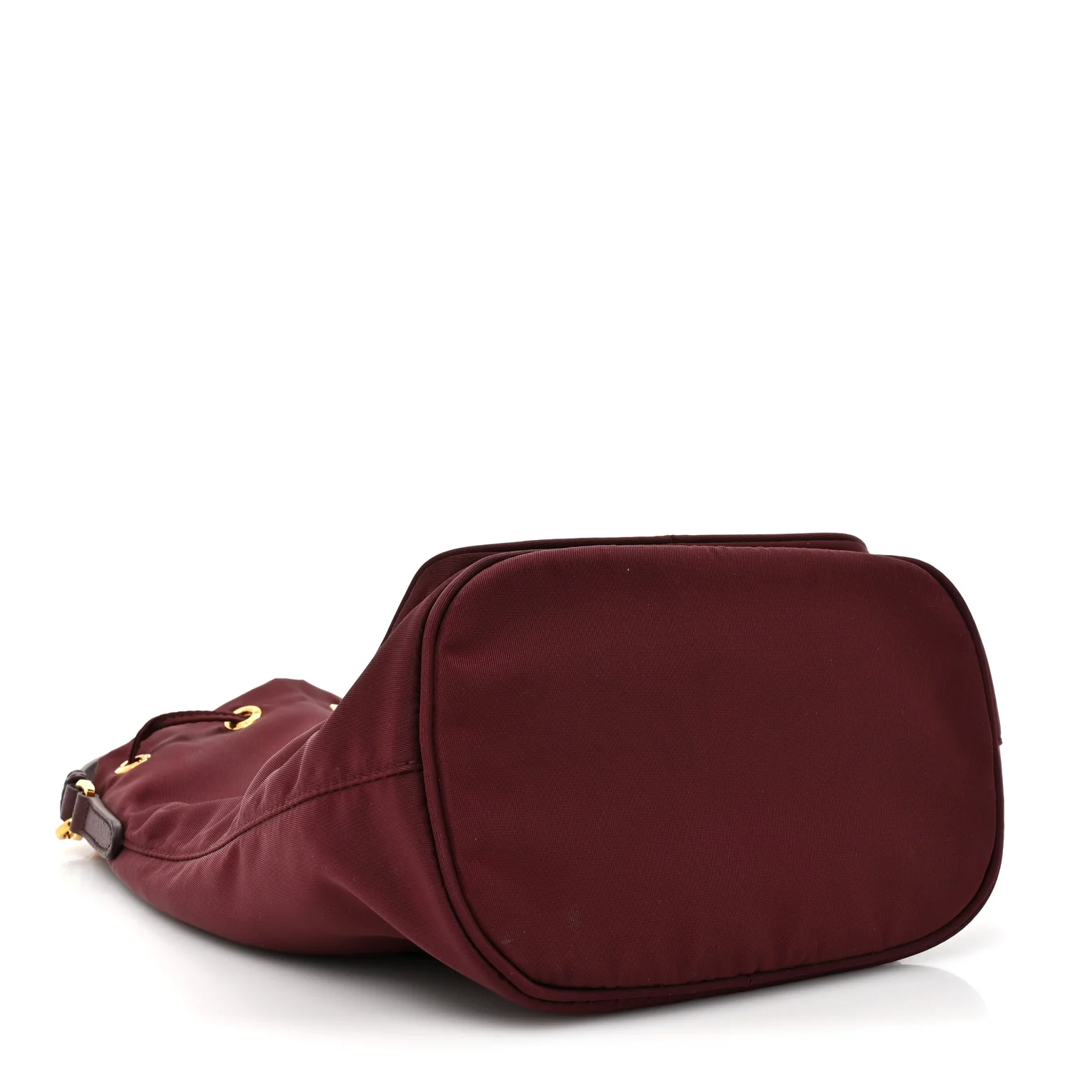 Saffiano Tessuto Nylon Mini Bucket Crossbody Bag Granato - Image 7