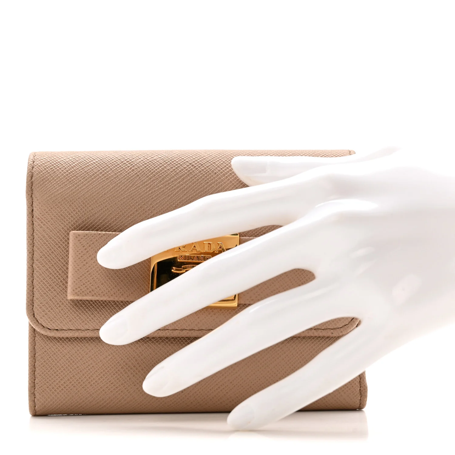 Saffiano Tri-Fold Bow Wallet Cammeo - Image 2