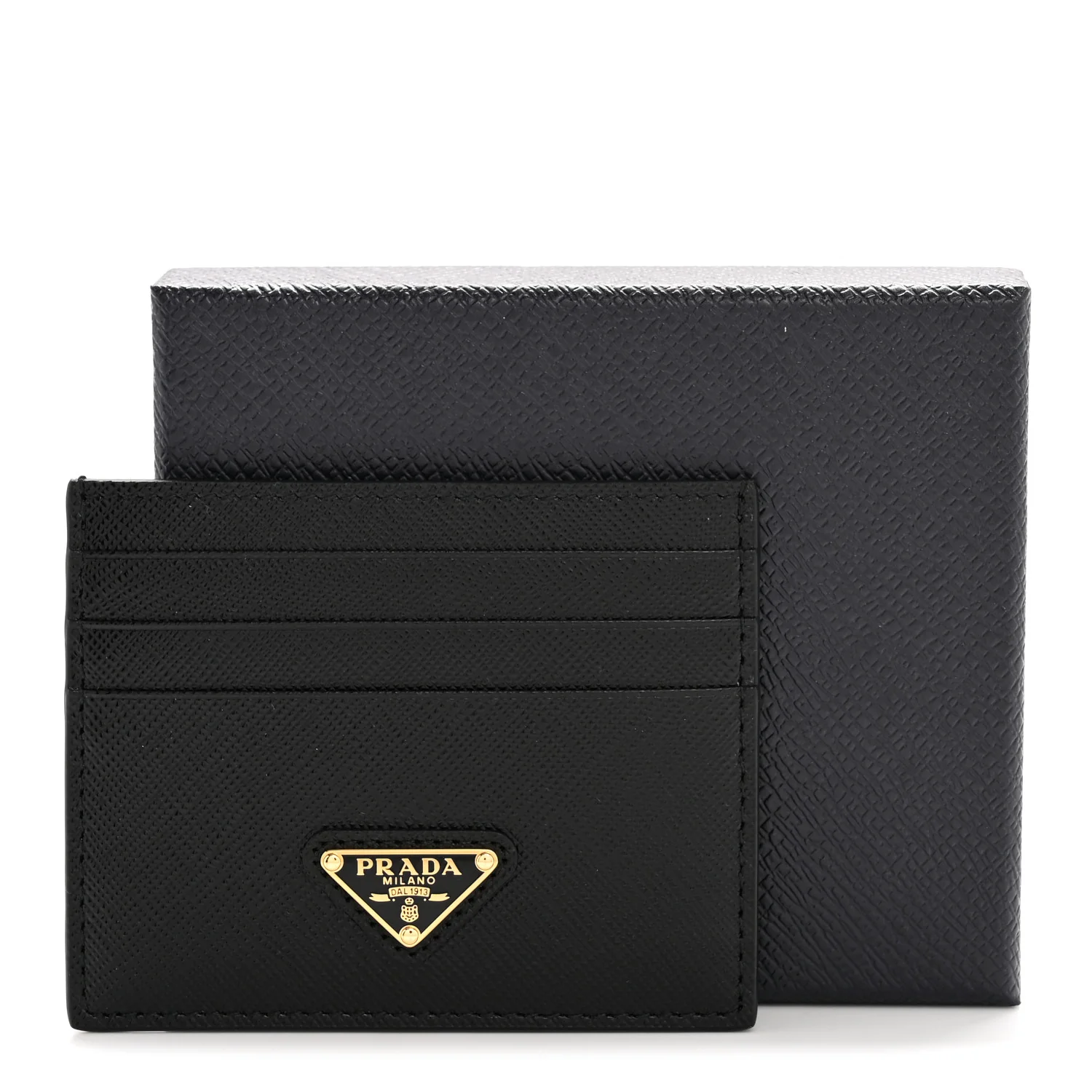 Saffiano Triangle Card Case Black - Image 7