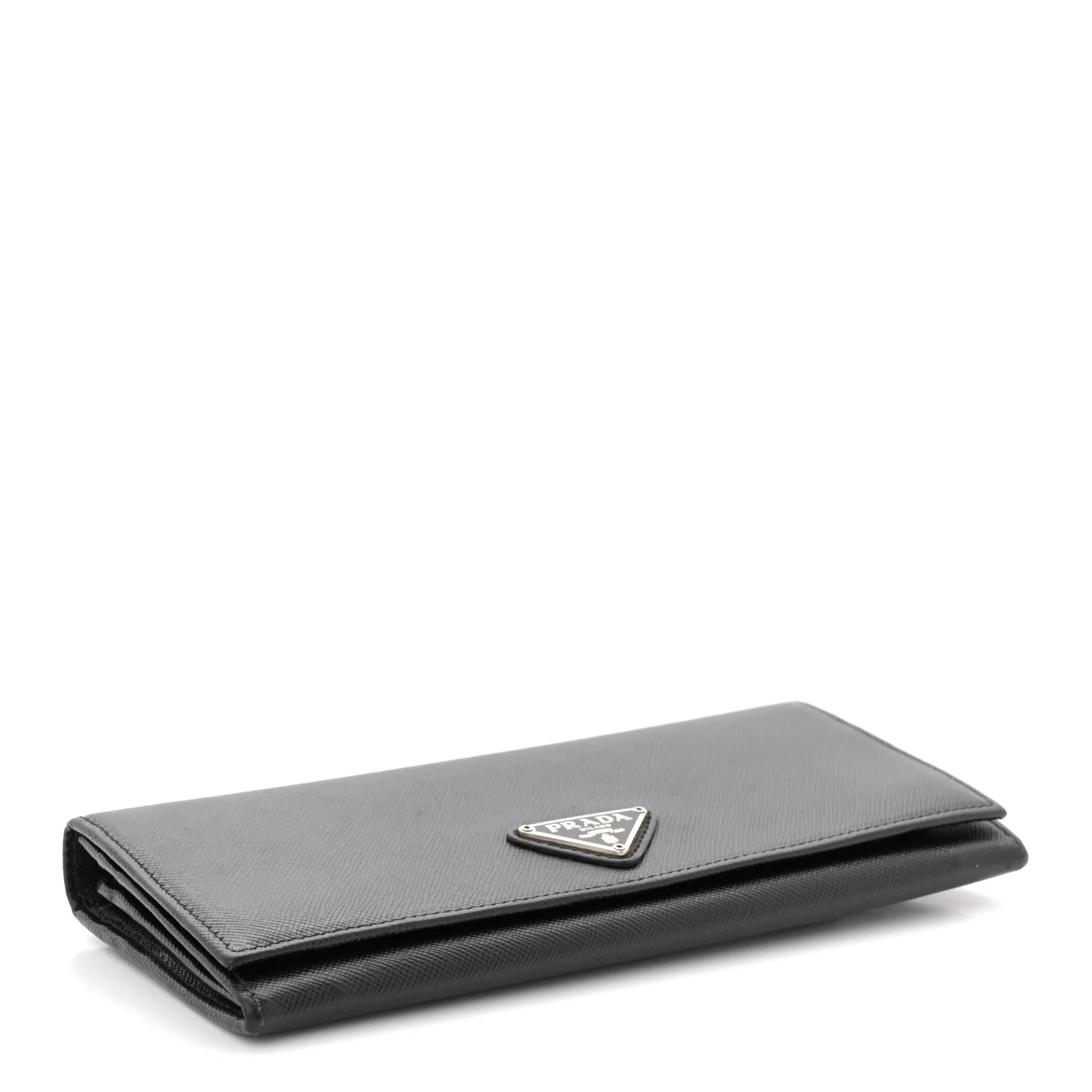 Saffiano Triangle Continental Flap Wallet Black - Image 4