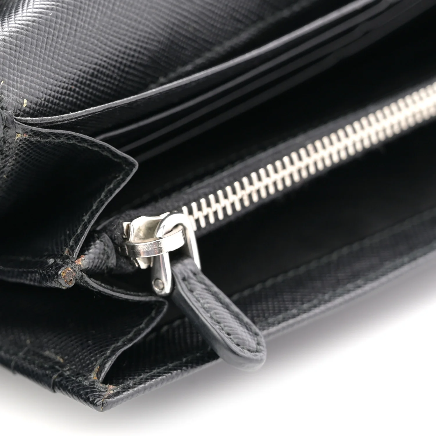 Saffiano Triangle Continental Flap Wallet Black - Image 8
