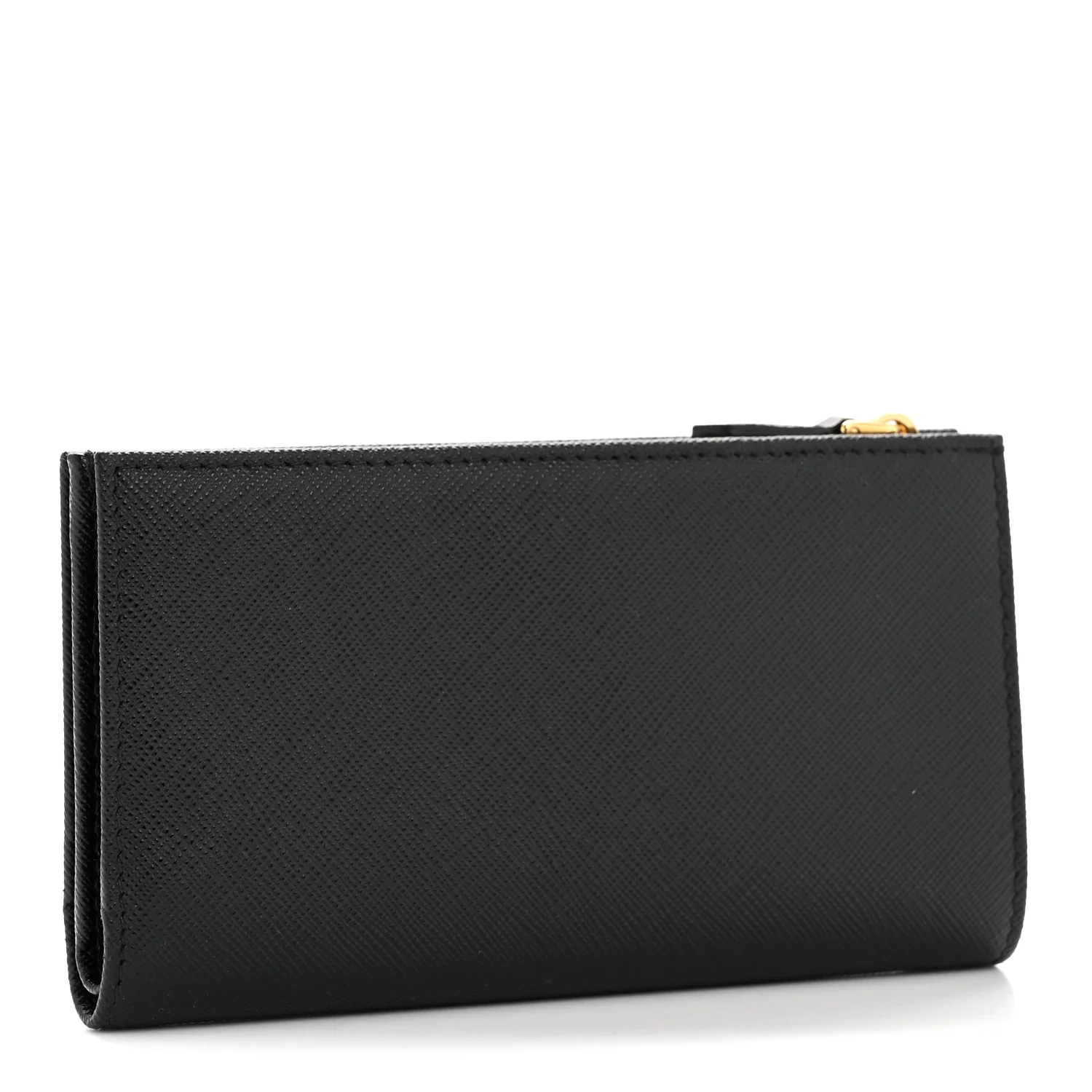 Saffiano Triangle Continental Zip Wallet Black - Image 3