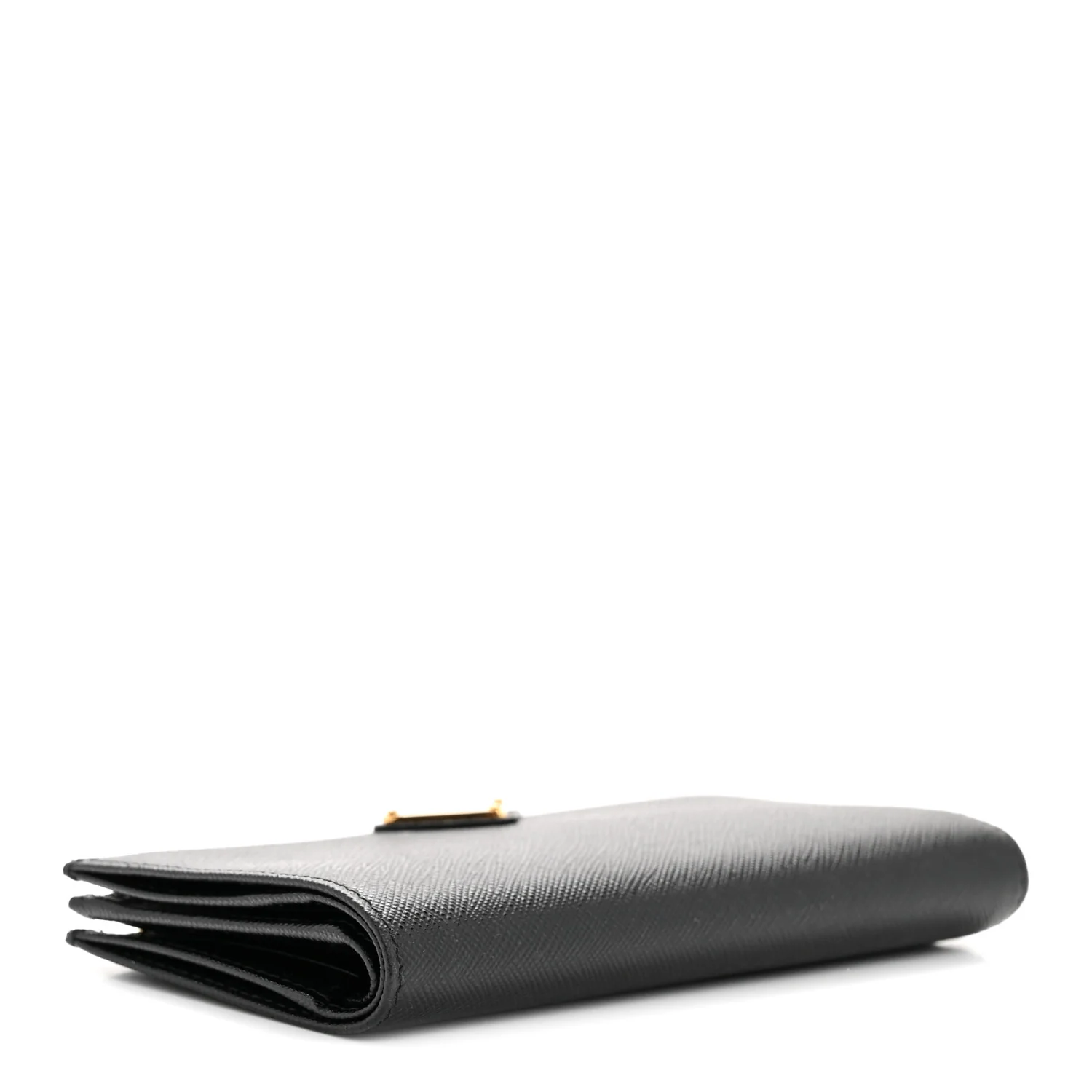 Saffiano Triangle Continental Zip Wallet Black - Image 4