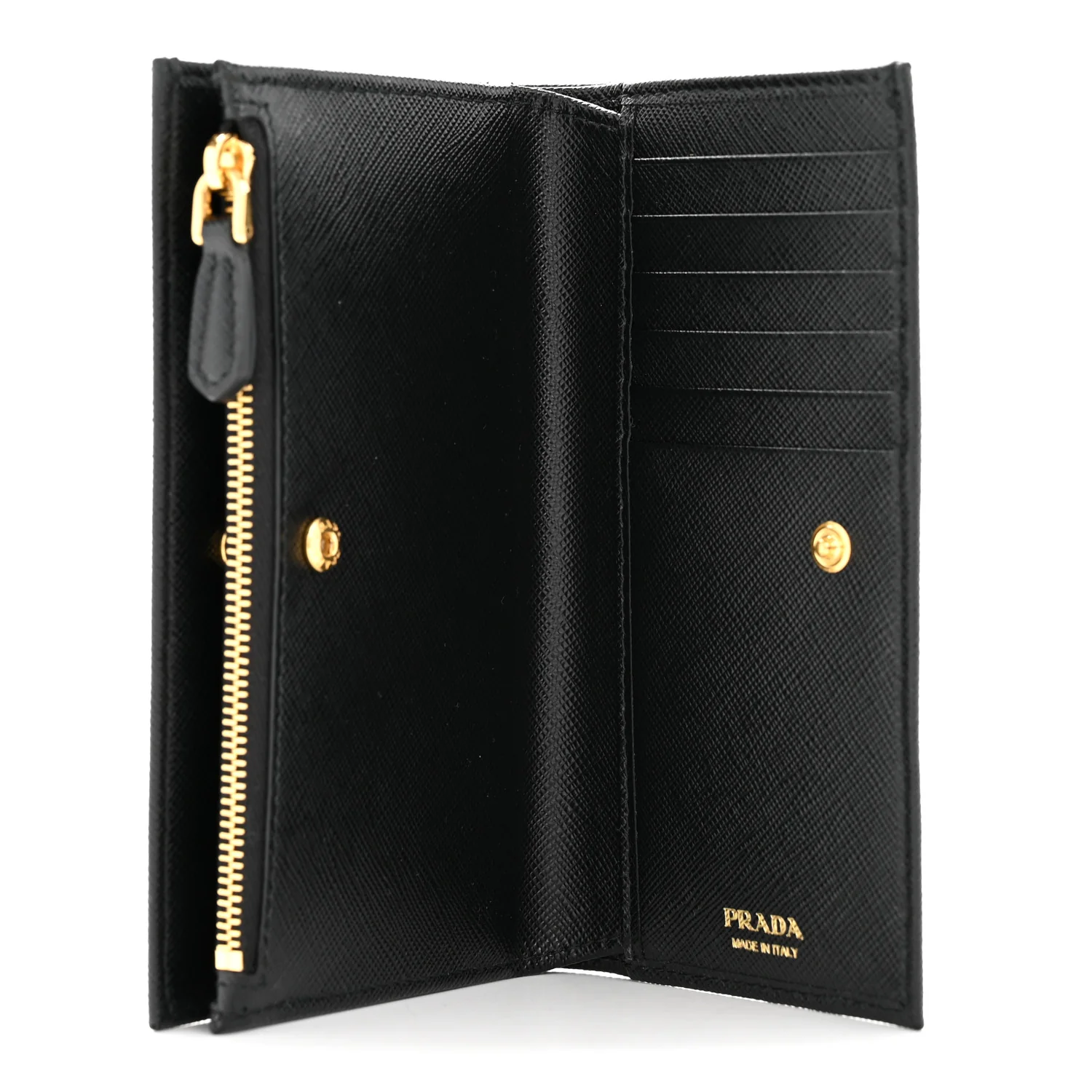Saffiano Triangle Continental Zip Wallet Black - Image 5