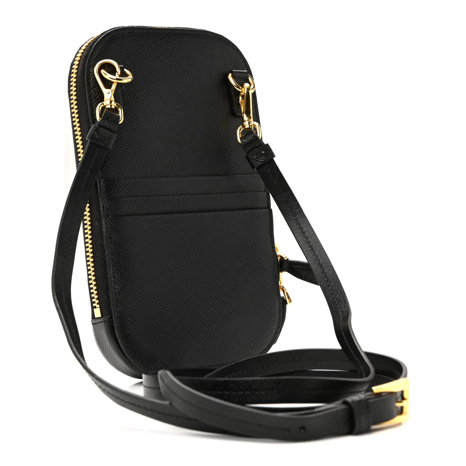Saffiano Triangle Mini Bag Black - Image 6
