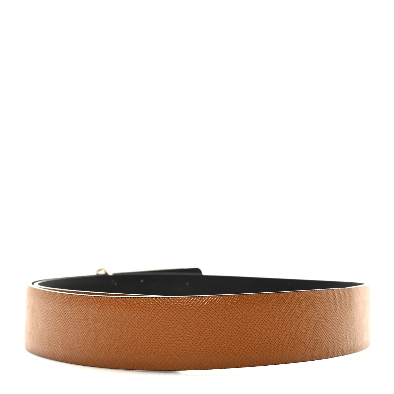 Saffiano Triangle Reversible Belt 85 34 Black Caramel - Image 2