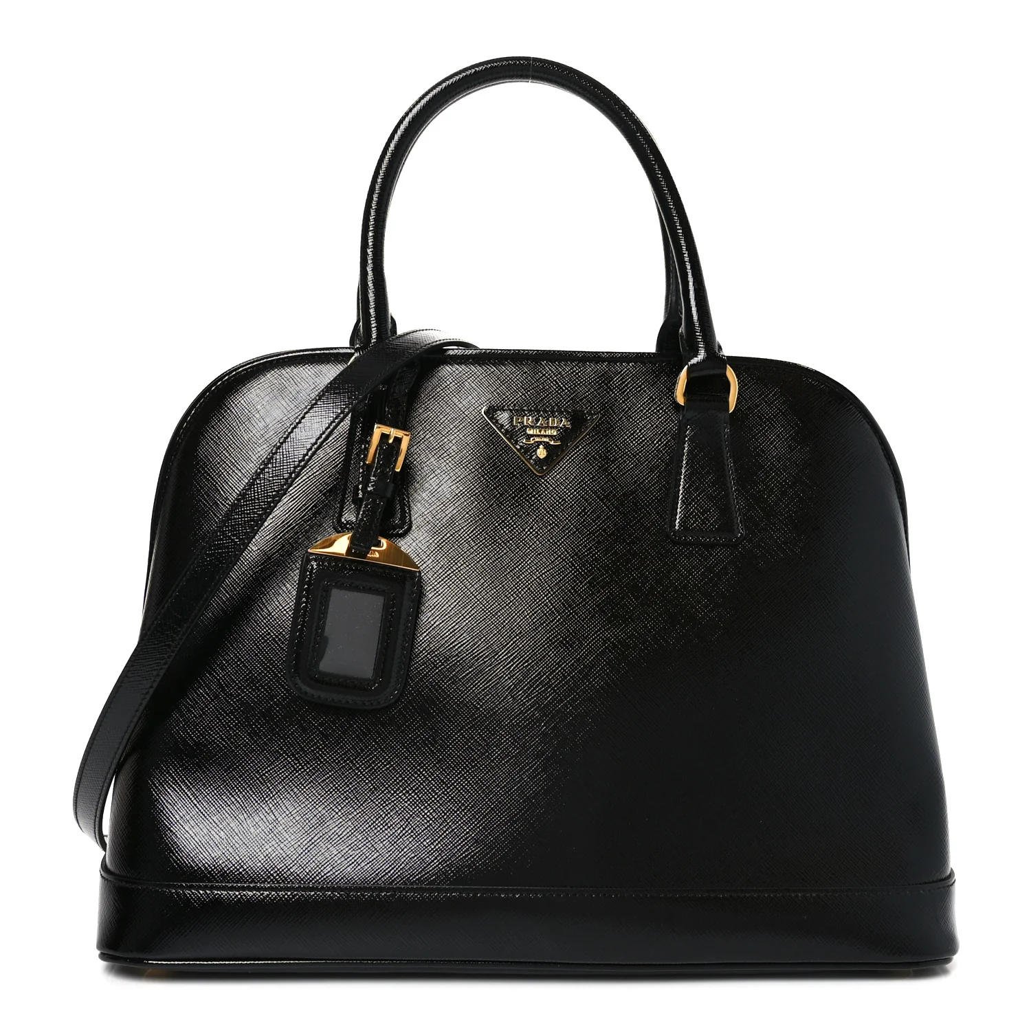 Saffiano Vernice Medium Open Promenade Tote Black