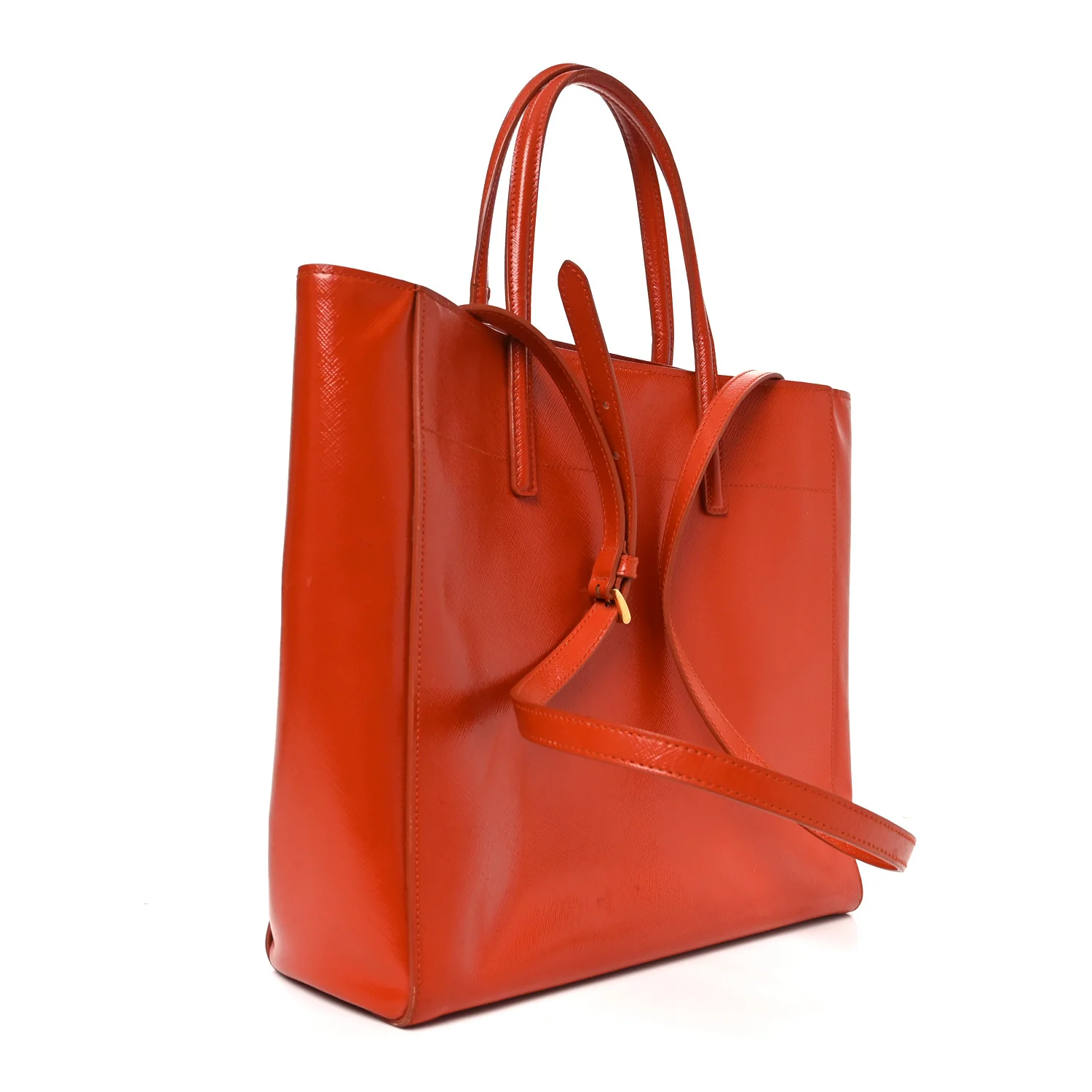 Saffiano Vernice Shopping Tote Arancio - Image 2