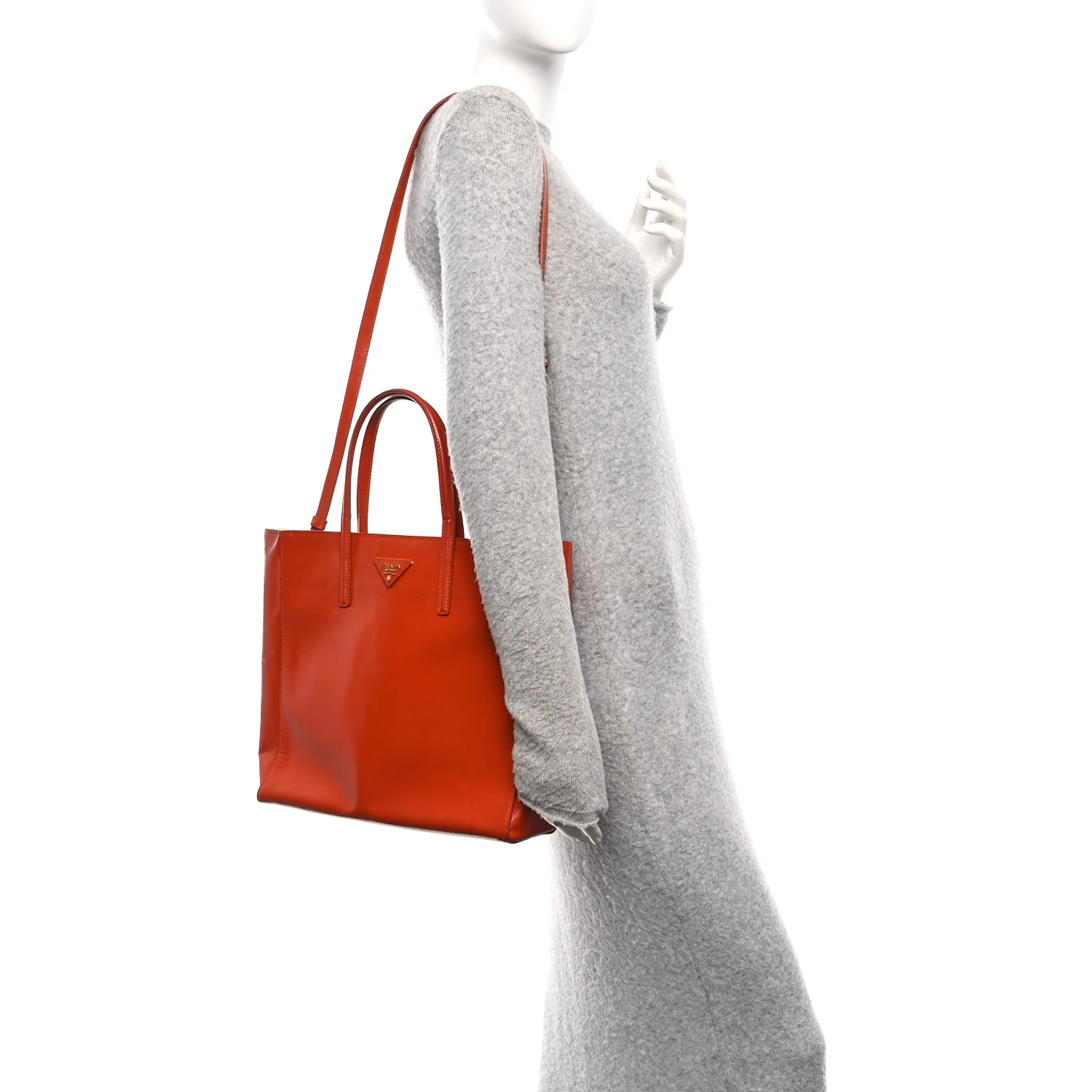 Saffiano Vernice Shopping Tote Arancio - Image 3