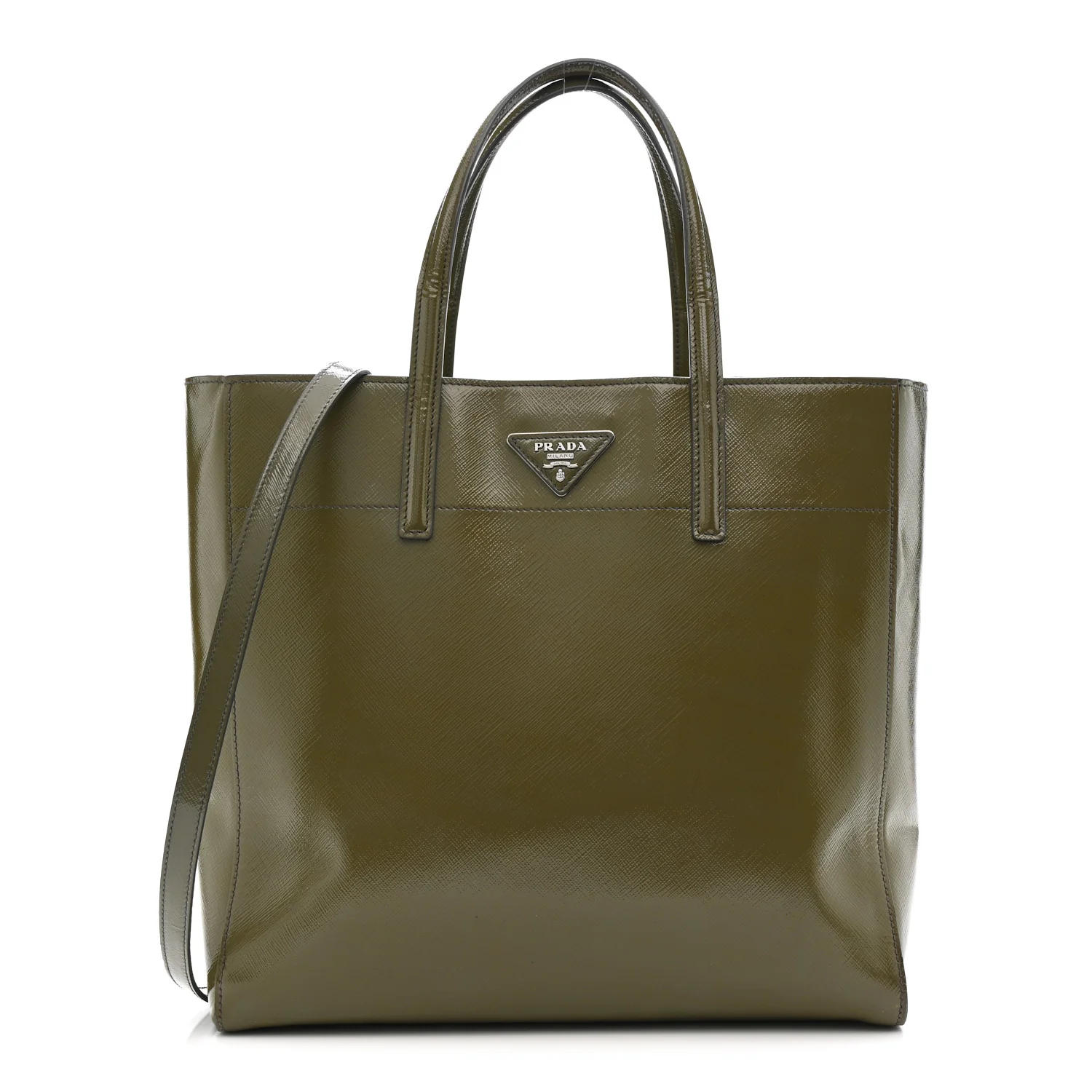 Saffiano Vernice Shopping Tote Militare
