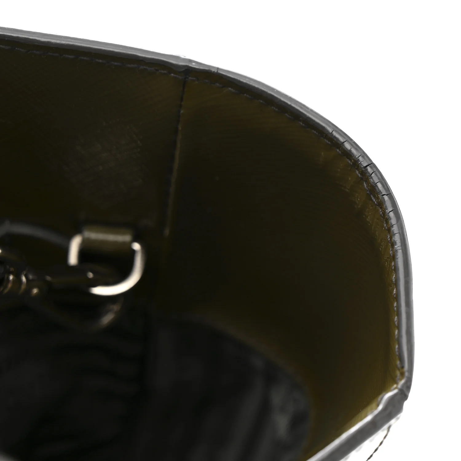 Saffiano Vernice Shopping Tote Militare - Image 11