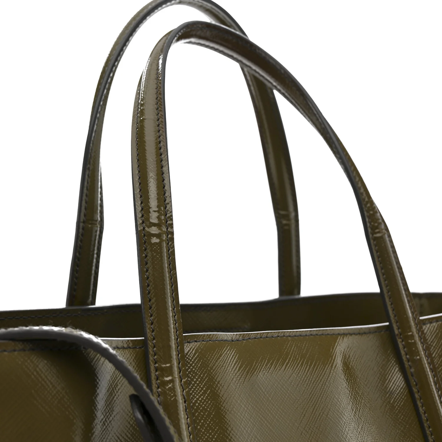 Saffiano Vernice Shopping Tote Militare - Image 13