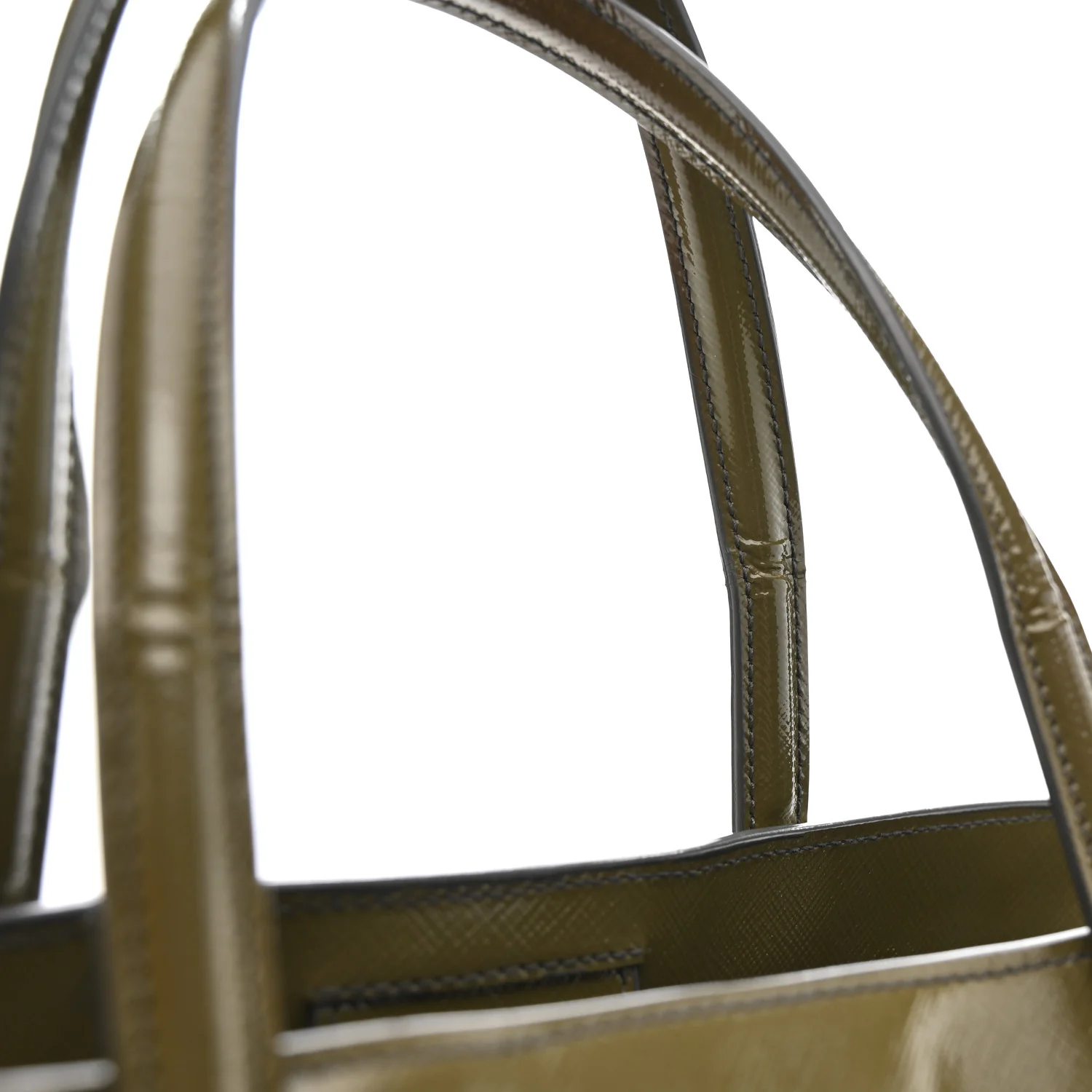 Saffiano Vernice Shopping Tote Militare - Image 14