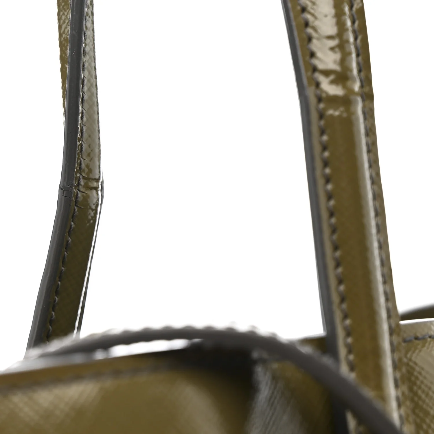 Saffiano Vernice Shopping Tote Militare - Image 15