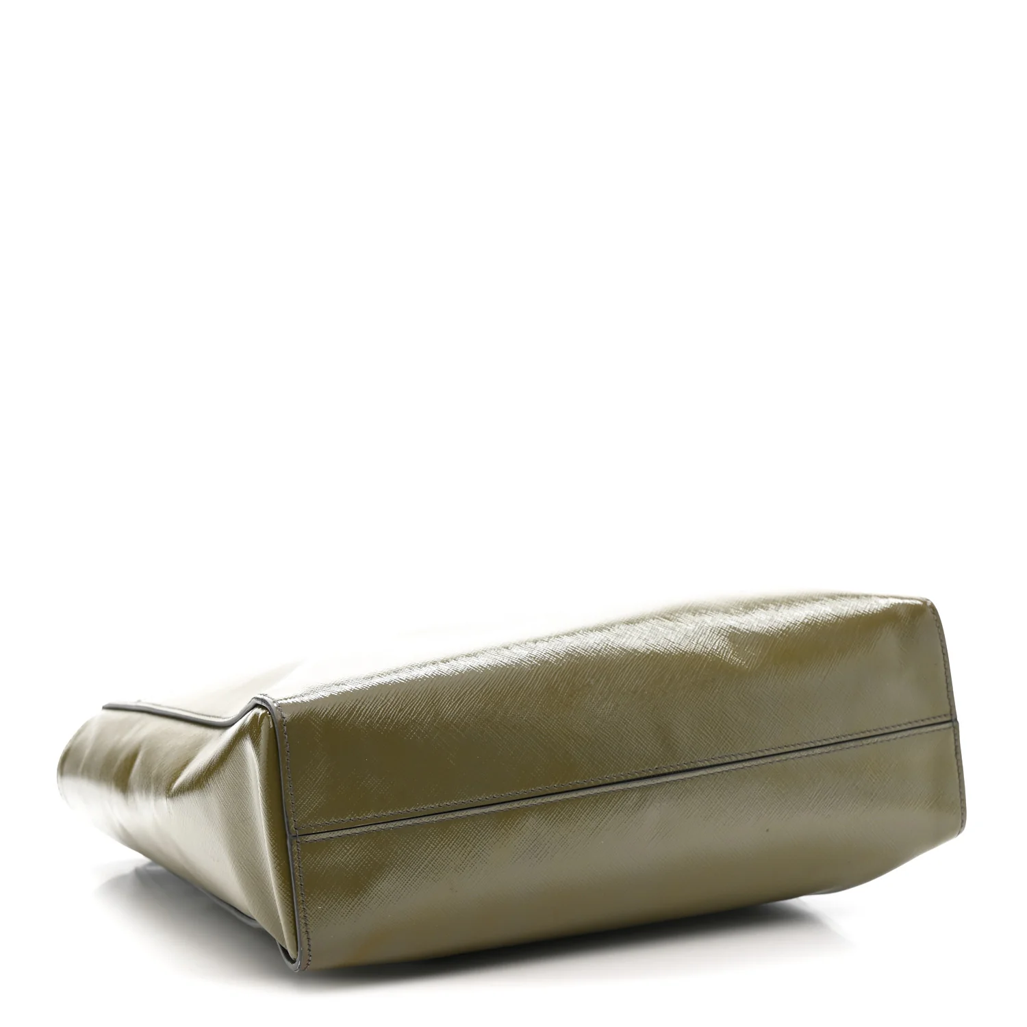 Saffiano Vernice Shopping Tote Militare - Image 4
