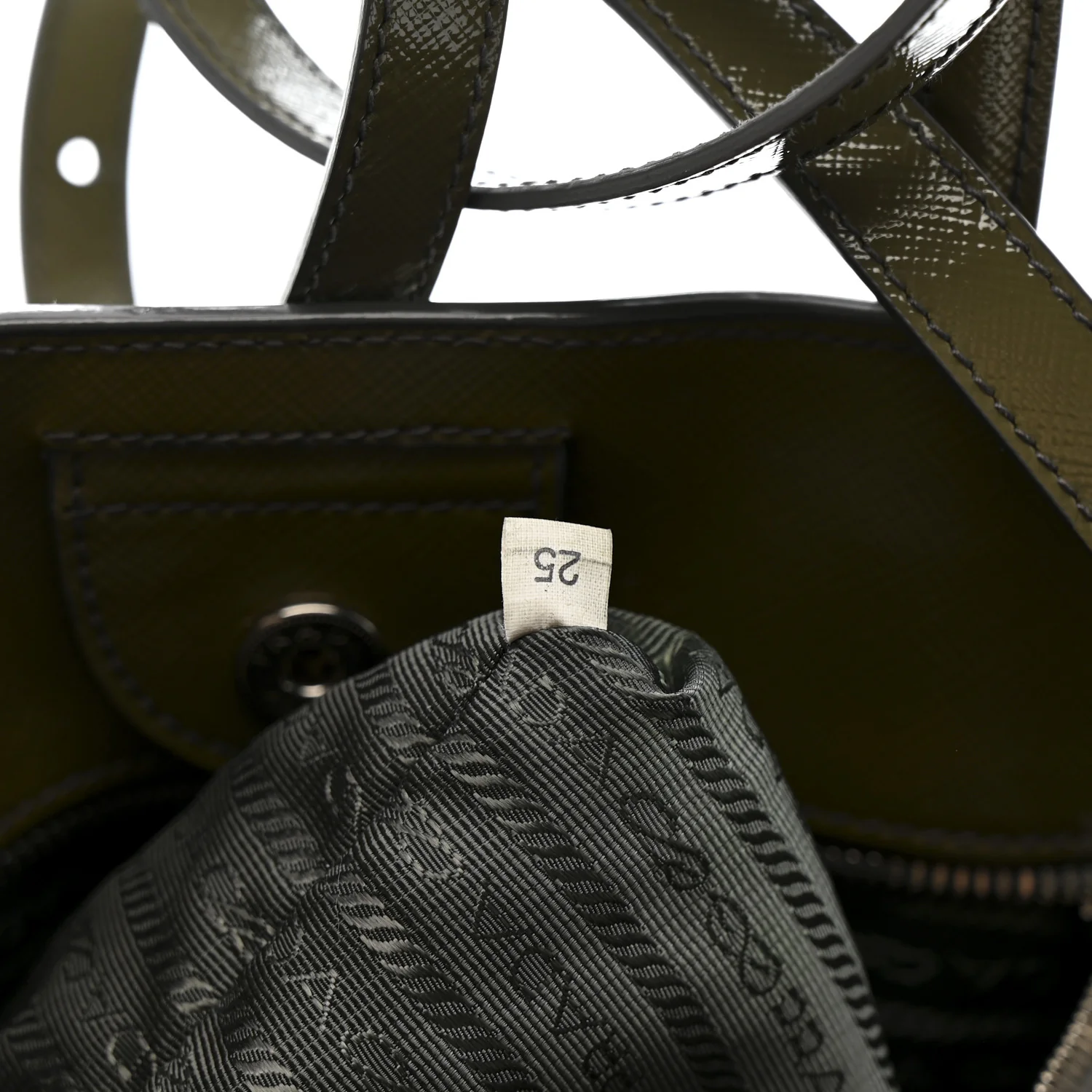 Saffiano Vernice Shopping Tote Militare - Image 7