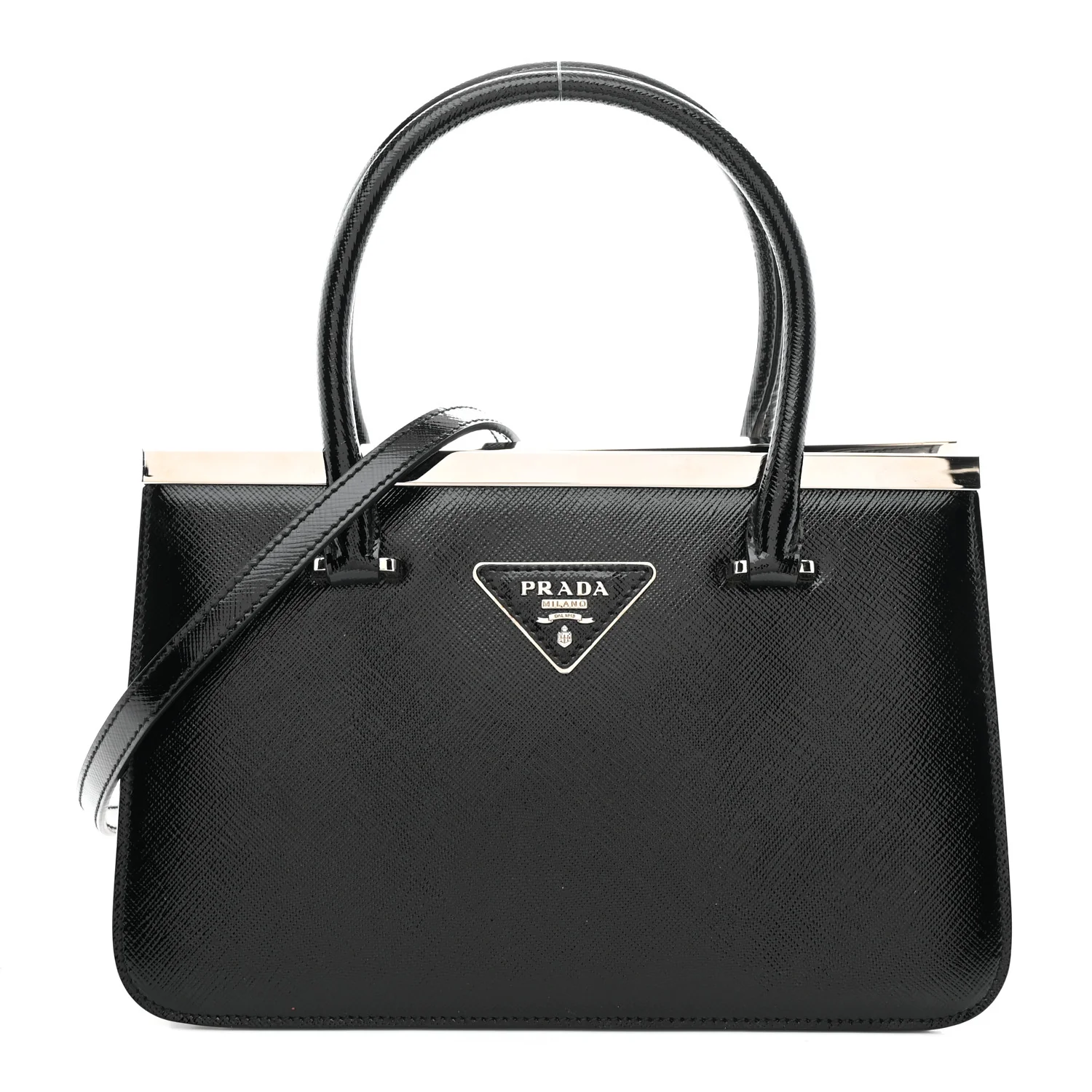 Saffiano Vernice Top Handle Bag Black