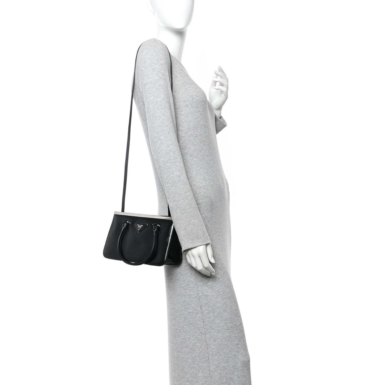 Saffiano Vernice Top Handle Bag Black - Image 2