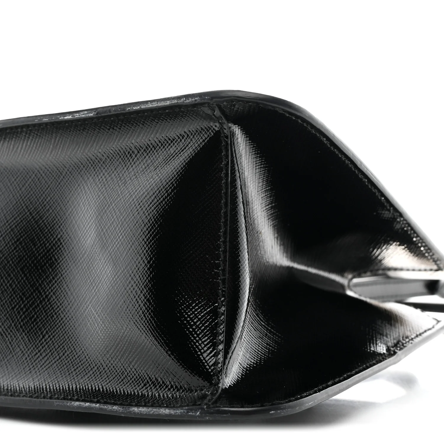 Saffiano Vernice Top Handle Bag Black - Image 9