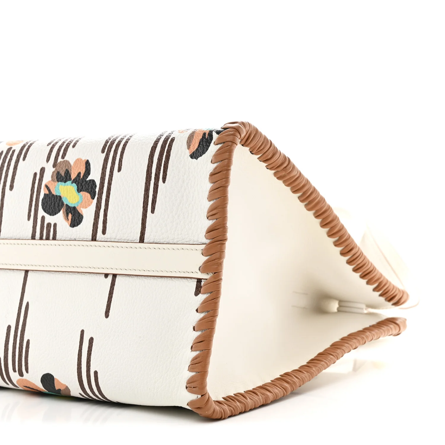 Saffiano Whipstitch Medium Paradigme Bag White Caramel Multicolor - Image 19